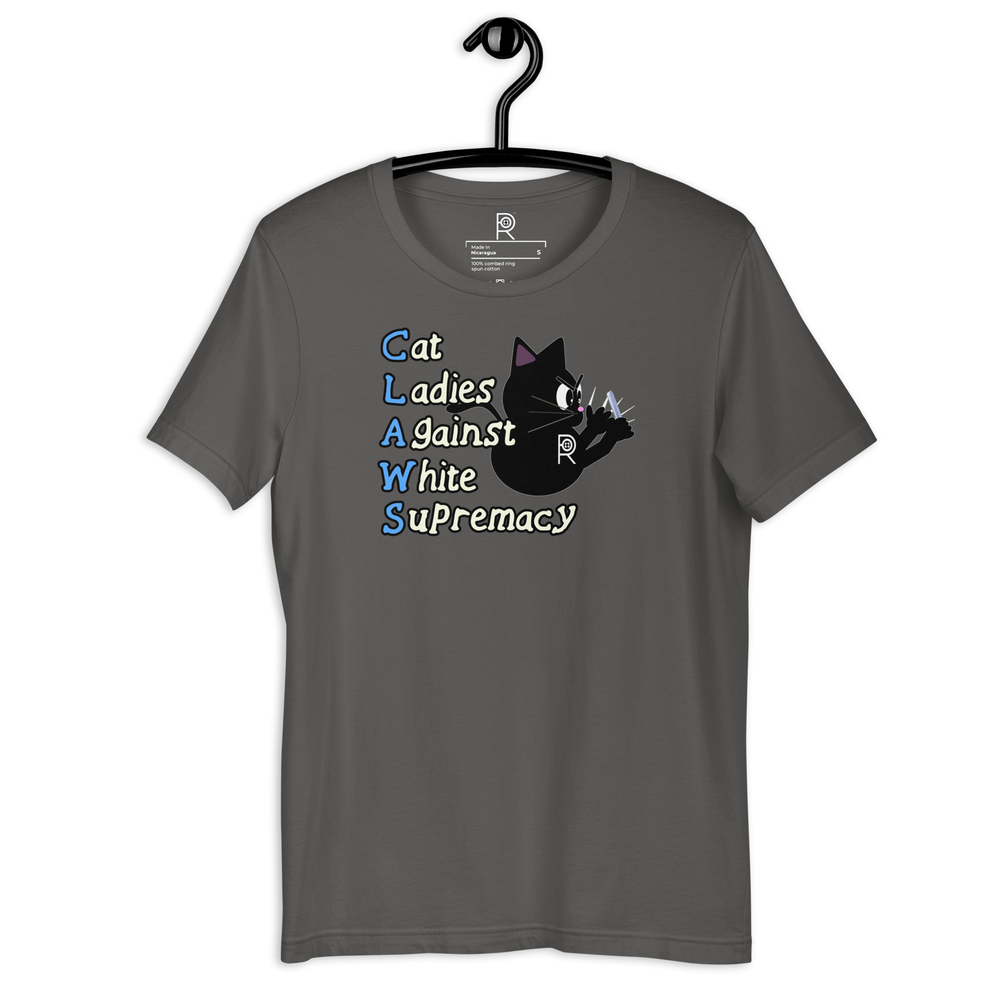 R - CLAWS Cat Ladies Against White Supremacy Dark Style Unisex T-shirt - Image 53
