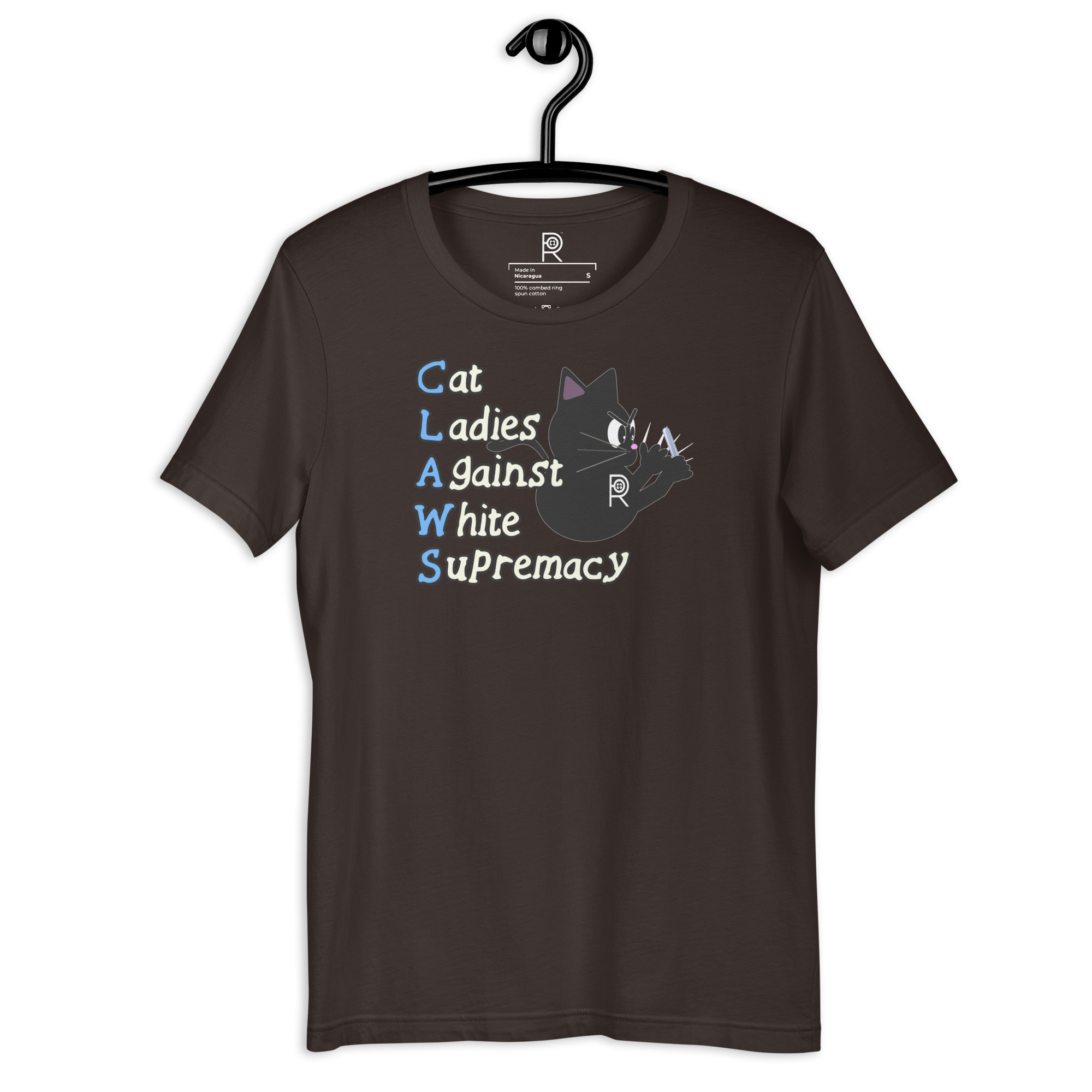 R - CLAWS Cat Ladies Against White Supremacy Dark Style Unisex T-shirt - Image 41