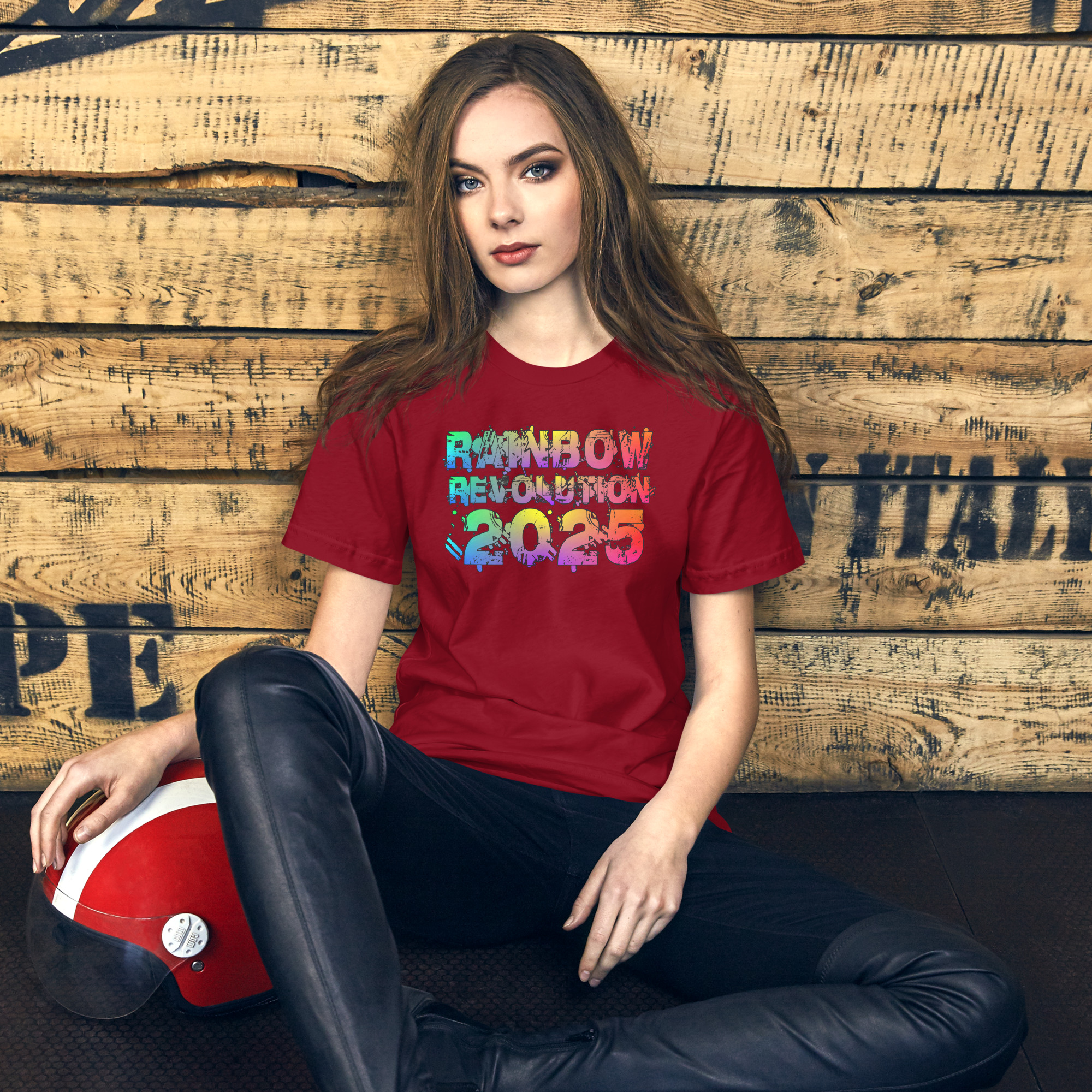 R - Rainbow Revolution 2025 Dark Style Unisex T-shirt - Image 11