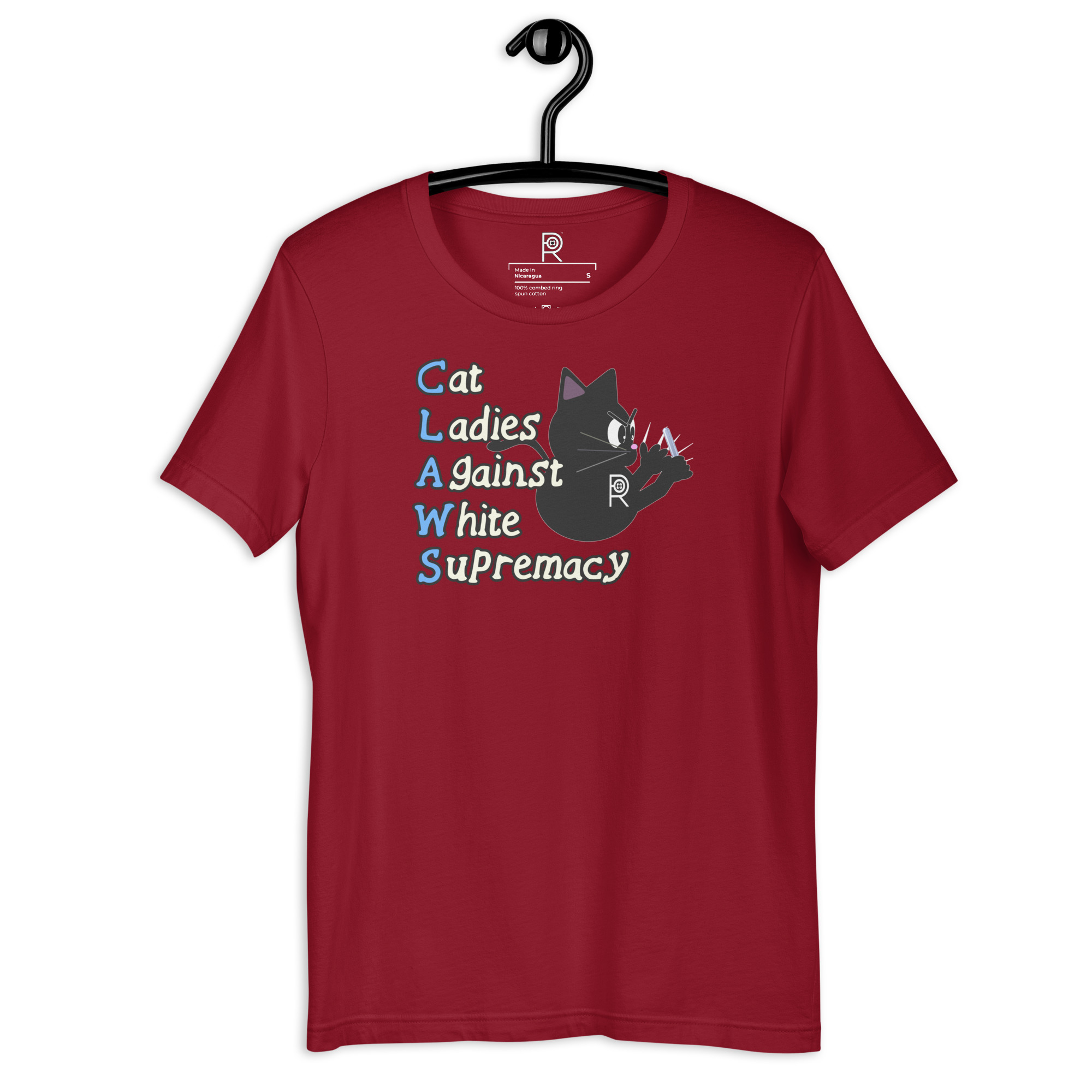R - CLAWS Cat Ladies Against White Supremacy Dark Style Unisex T-shirt - Image 38