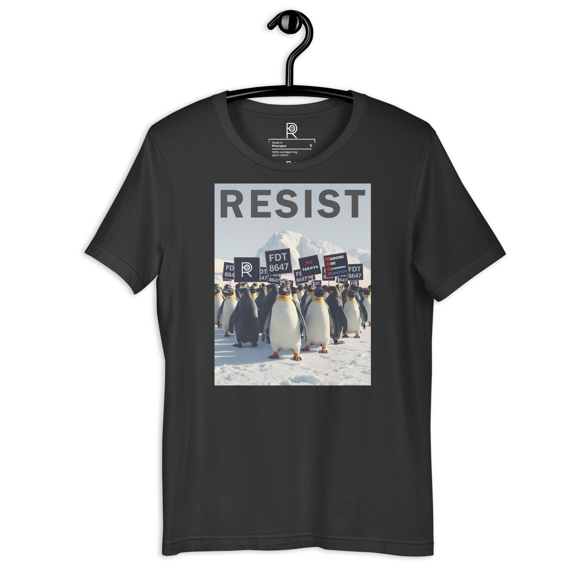 R - Penguins Resist FDT 8647 No Tariffs MAGA Morons Are Governing America Dark Style Unisex T-shirt - Image 44