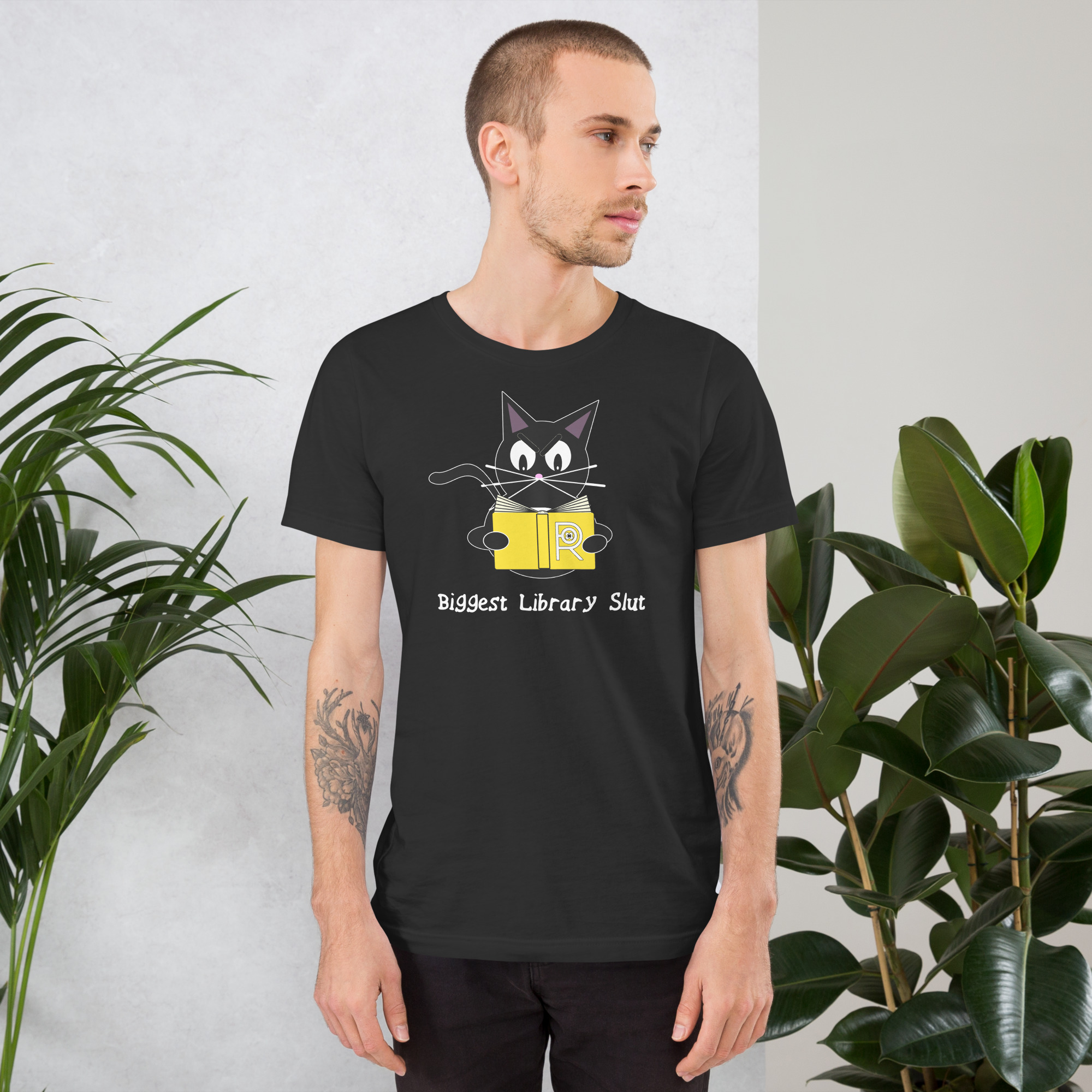 R - Biggest Library Slut Dark Style Unisex T-shirt - Image 13