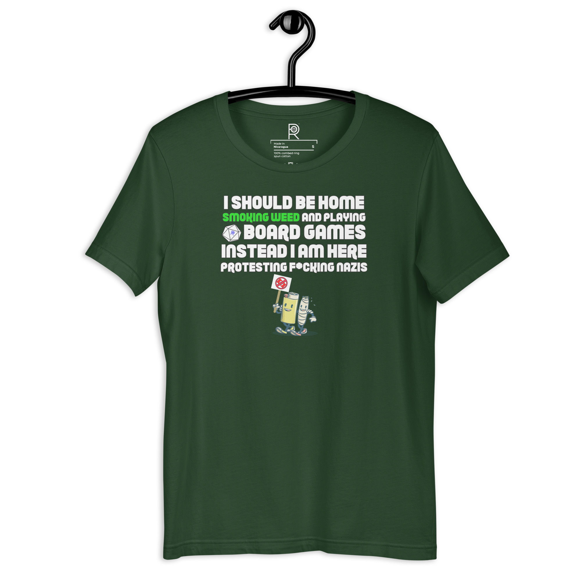 R - I Should Be Home Smoking Weed And Playing Board Games Instead I Am Here Protesting F*cking Nazis Dark Style Unisex T-shirt - Image 36