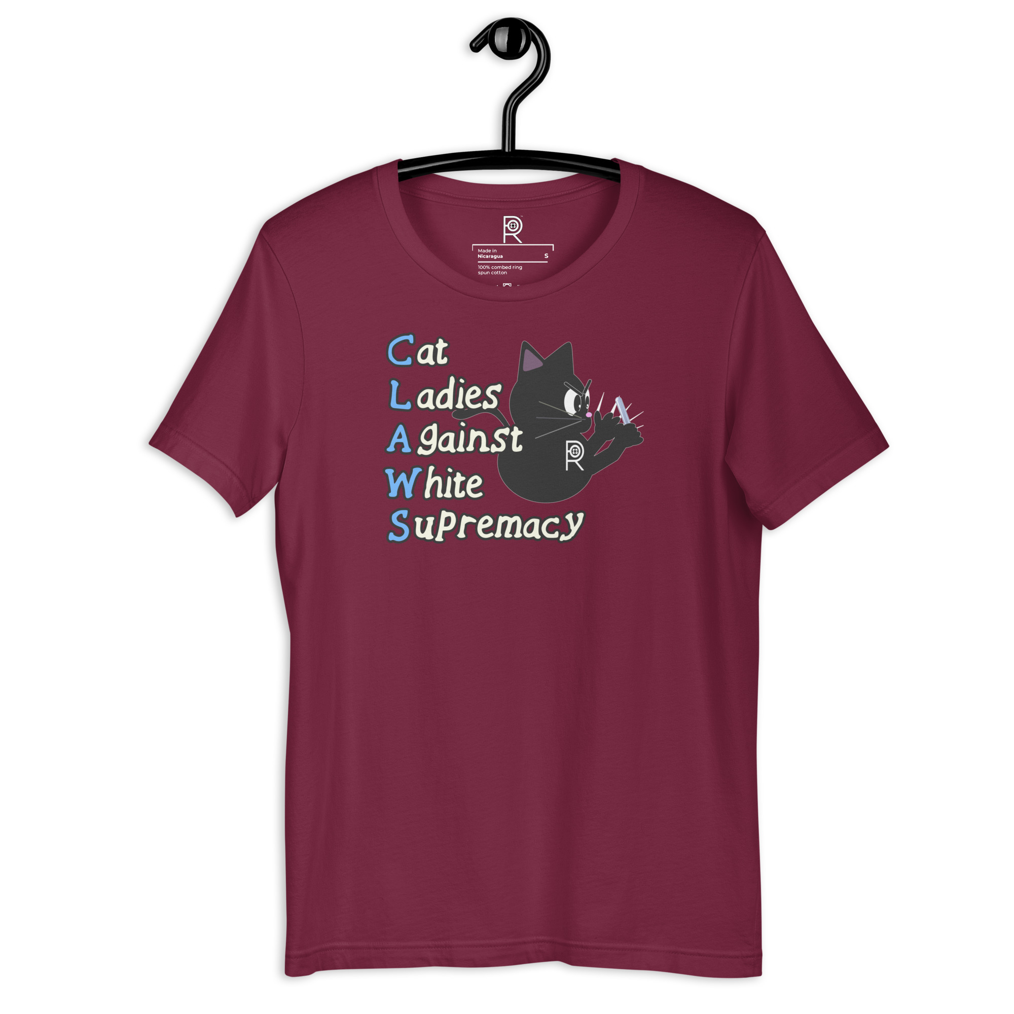 R - CLAWS Cat Ladies Against White Supremacy Dark Style Unisex T-shirt - Image 47