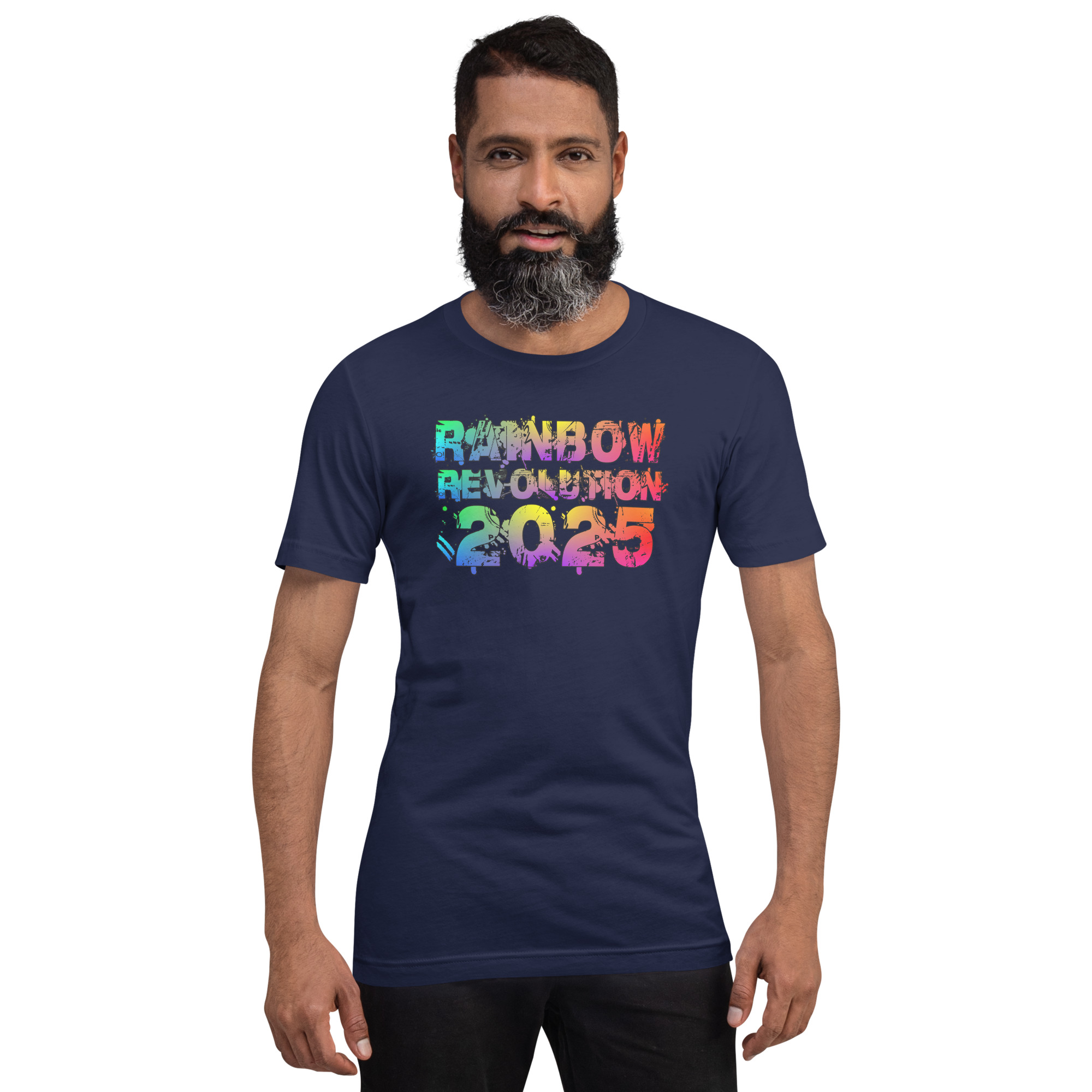R - Rainbow Revolution 2025 Dark Style Unisex T-shirt - Image 10