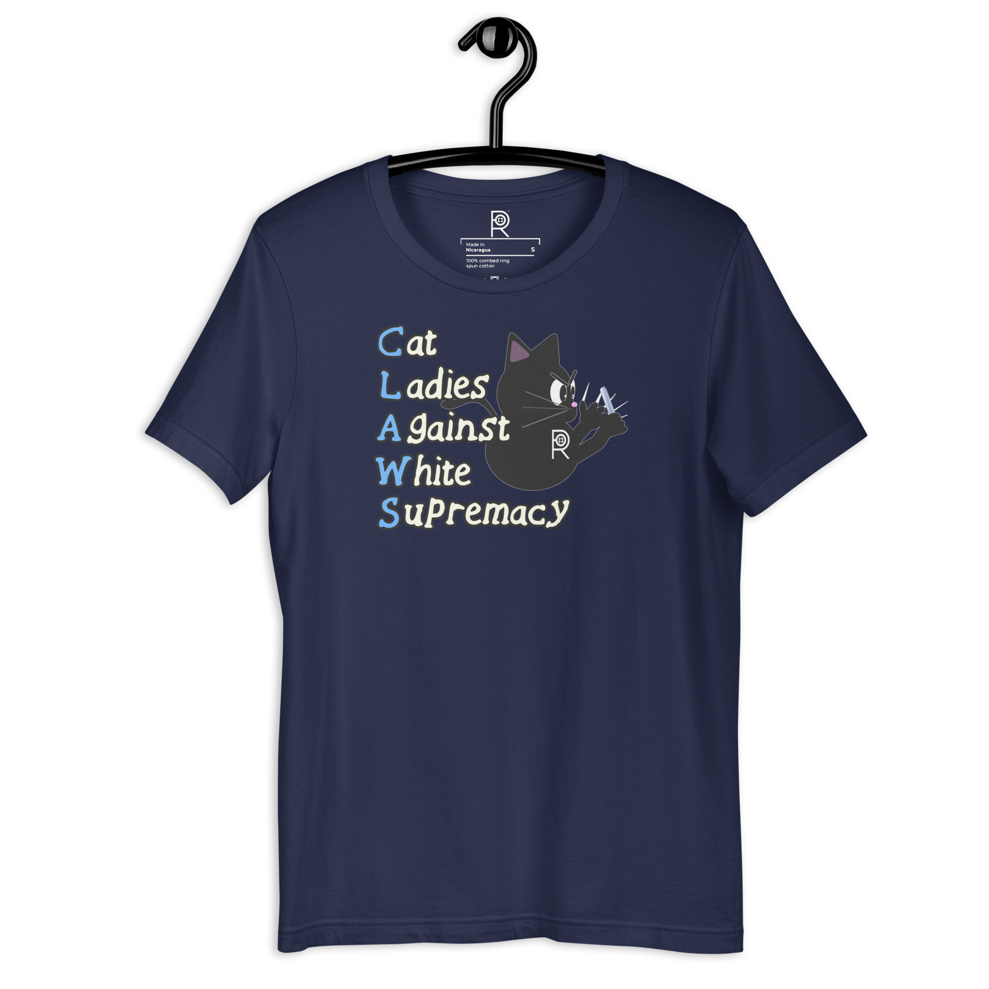 R - CLAWS Cat Ladies Against White Supremacy Dark Style Unisex T-shirt - Image 35