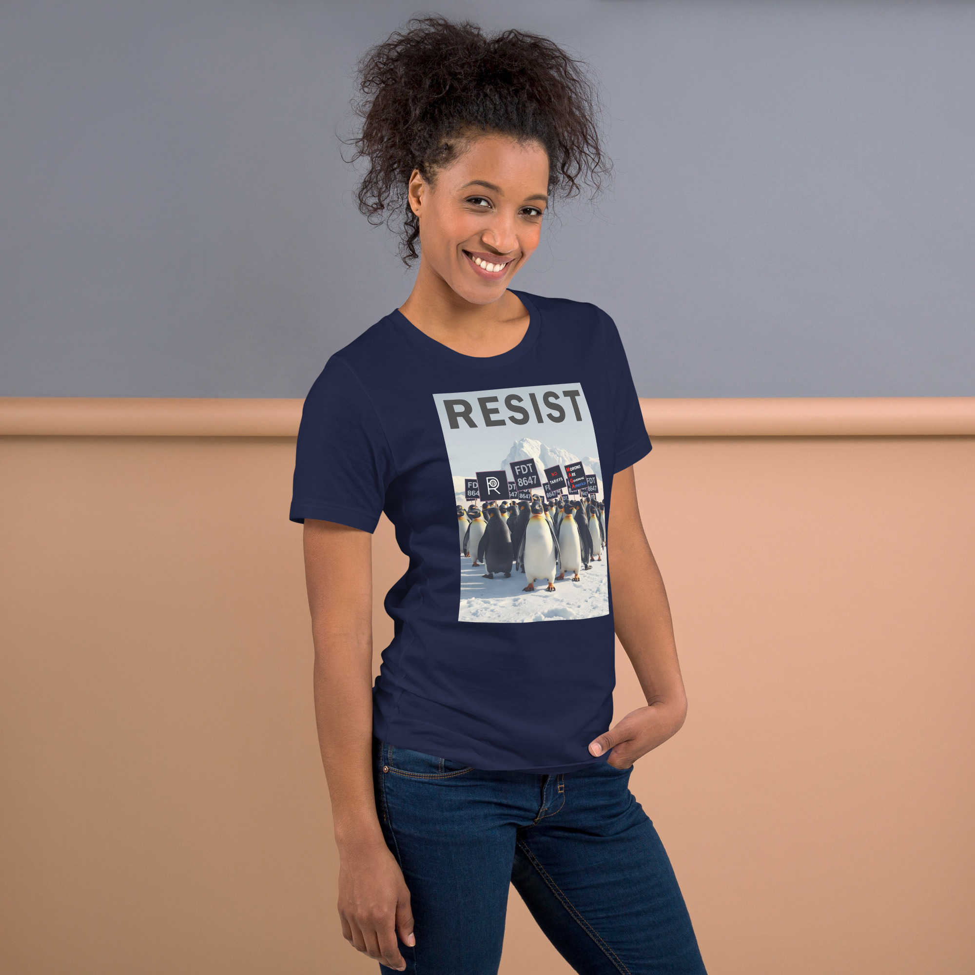 R - Penguins Resist FDT 8647 No Tariffs MAGA Morons Are Governing America Dark Style Unisex T-shirt - Image 12