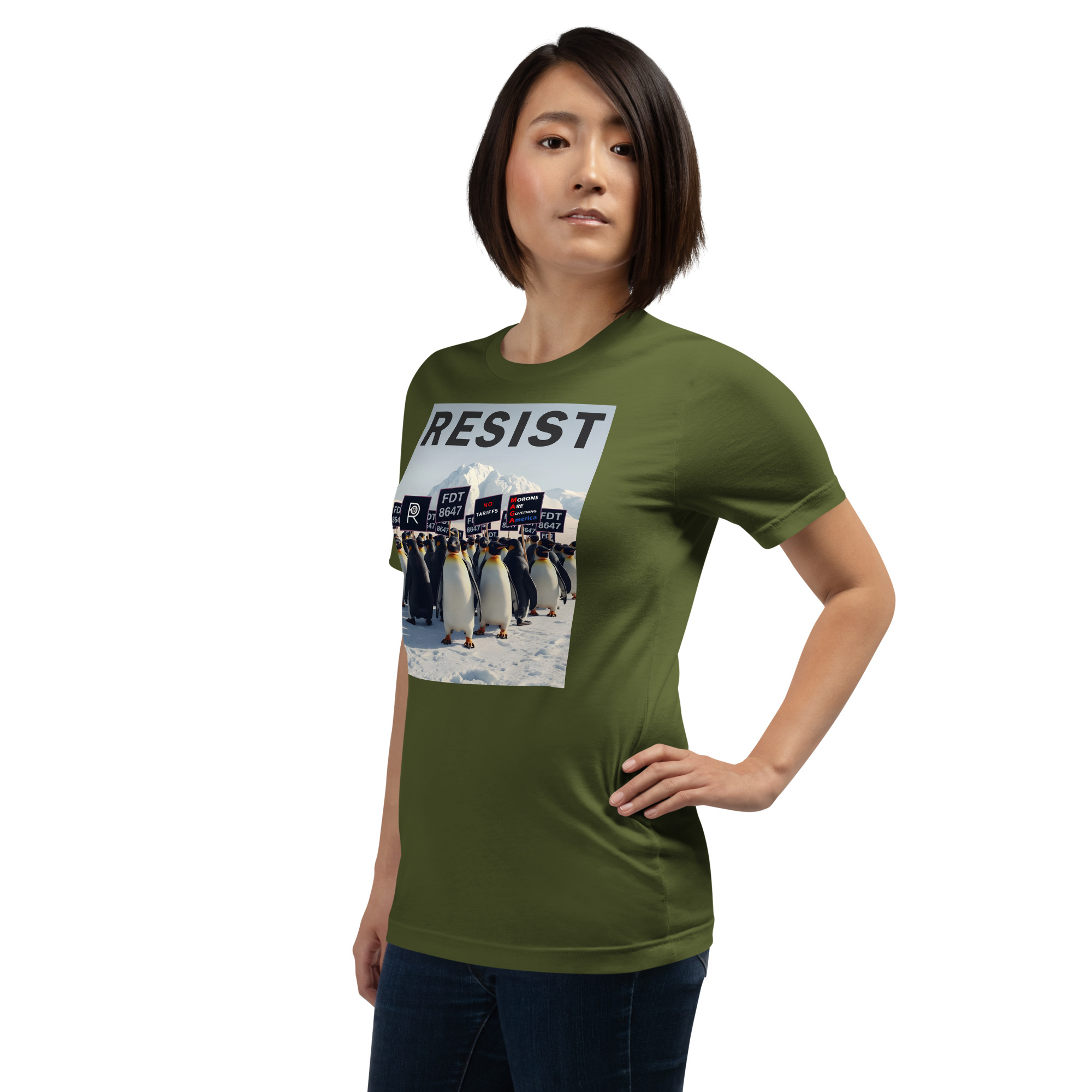 R - Penguins Resist FDT 8647 No Tariffs MAGA Morons Are Governing America Dark Style Unisex T-shirt - Image 28