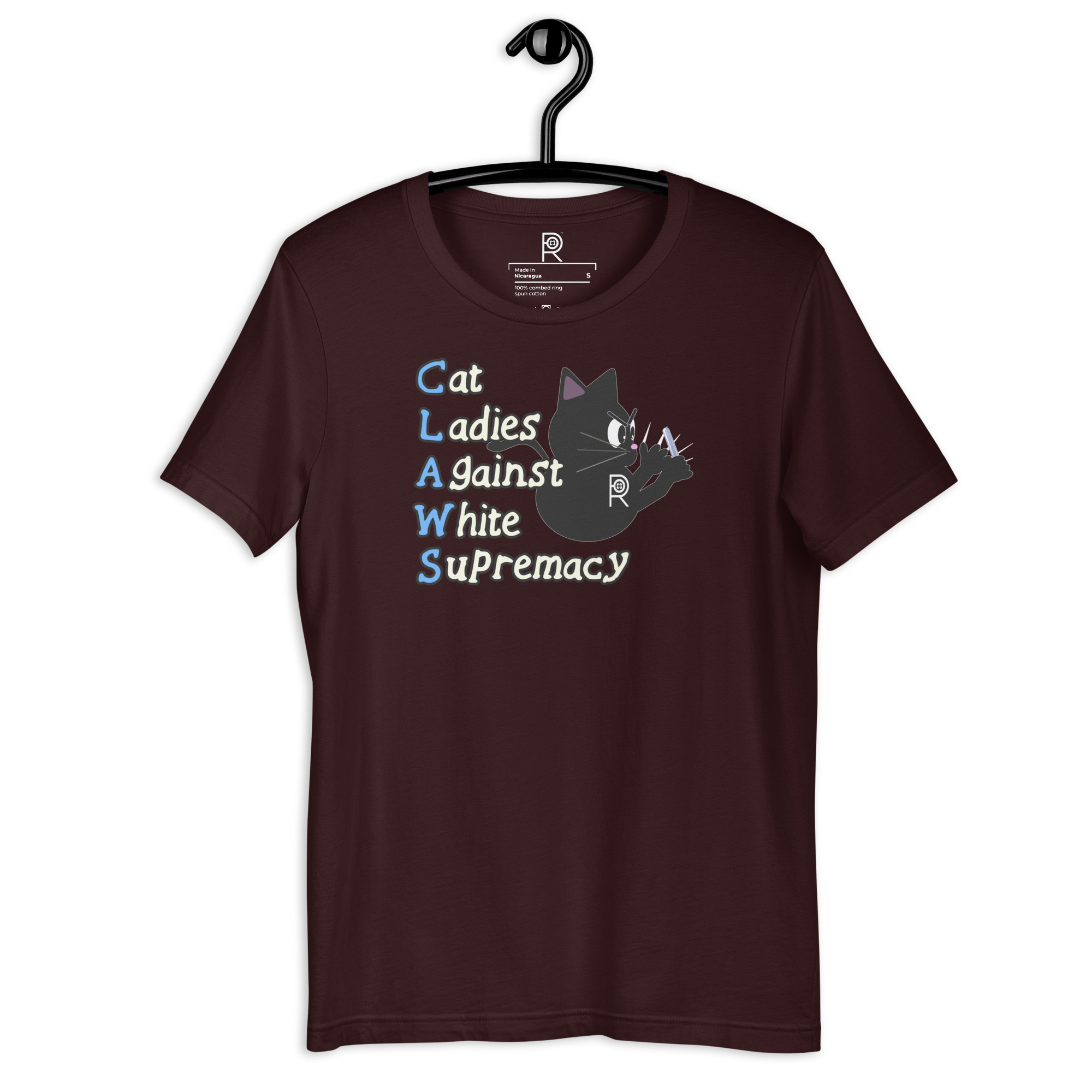 R - CLAWS Cat Ladies Against White Supremacy Dark Style Unisex T-shirt - Image 29
