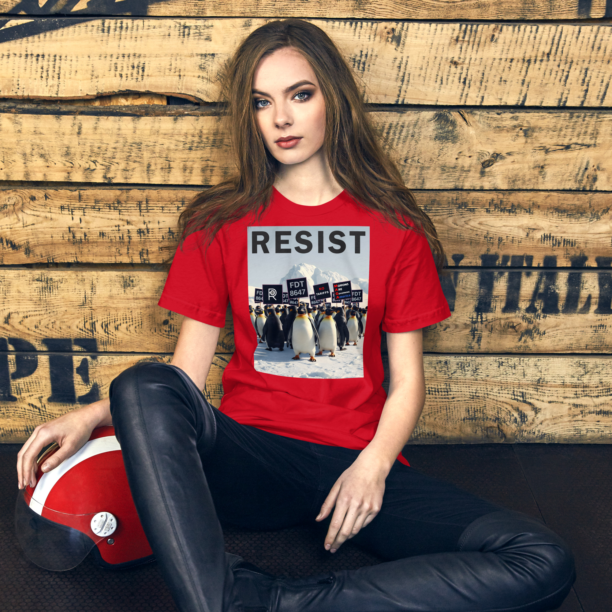 R - Penguins Resist FDT 8647 No Tariffs MAGA Morons Are Governing America Dark Style Unisex T-shirt - Image 17
