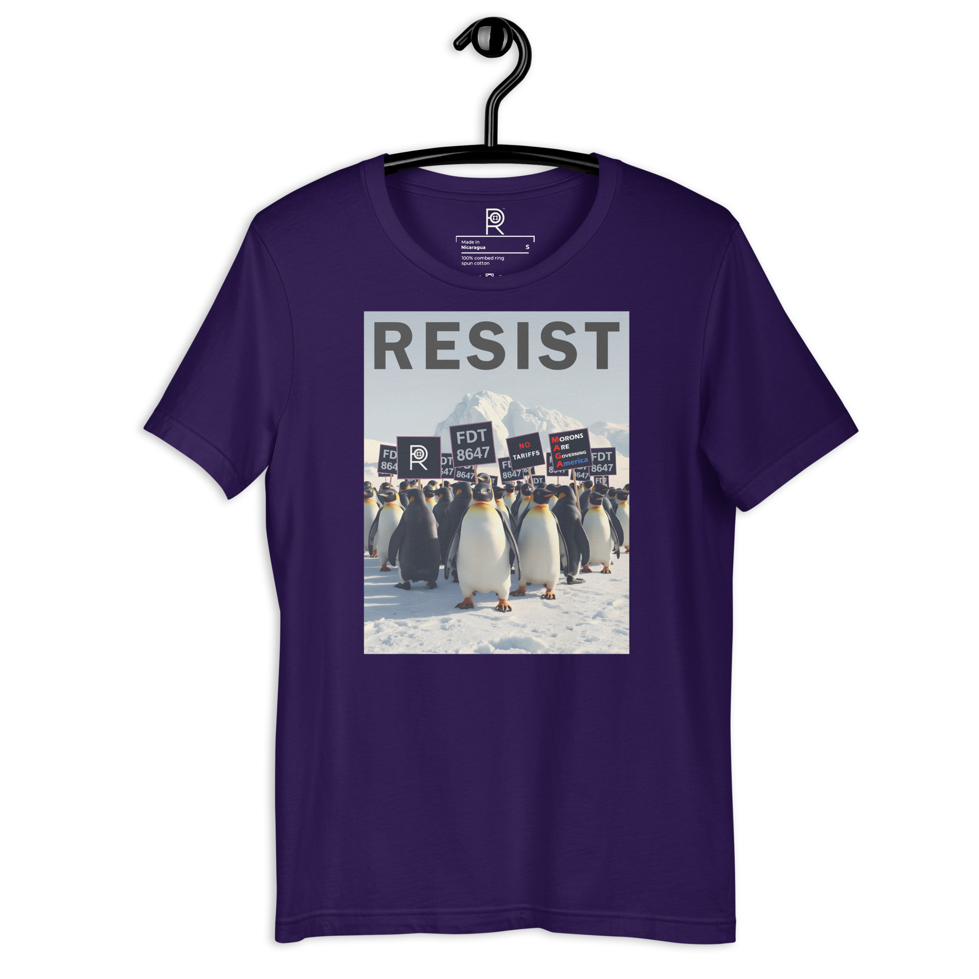 R - Penguins Resist FDT 8647 No Tariffs MAGA Morons Are Governing America Dark Style Unisex T-shirt - Image 35