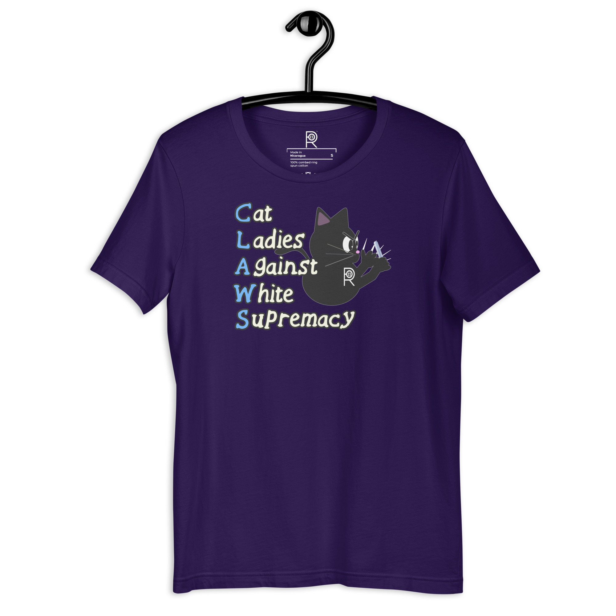 R - CLAWS Cat Ladies Against White Supremacy Dark Style Unisex T-shirt - Image 33
