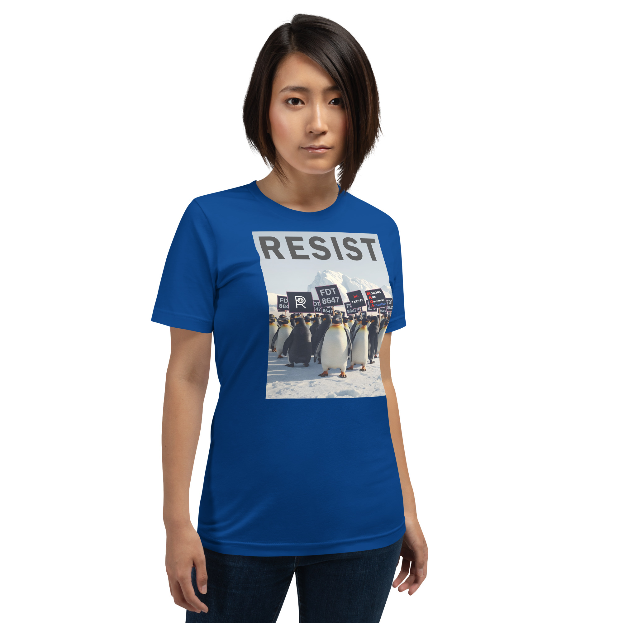 R - Penguins Resist FDT 8647 No Tariffs MAGA Morons Are Governing America Dark Style Unisex T-shirt - Image 19