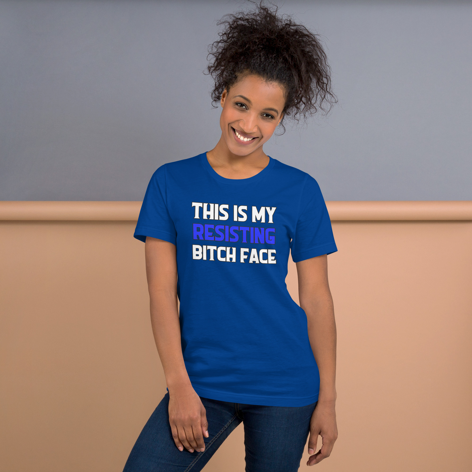 R - This Is My Resisting Bitch Face Dark Style Unisex T-shirt - Image 13