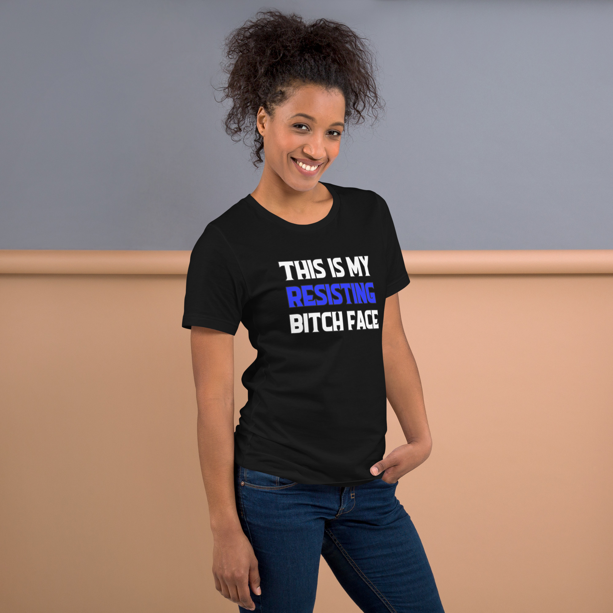 R - This Is My Resisting Bitch Face Dark Style Unisex T-shirt - Image 4