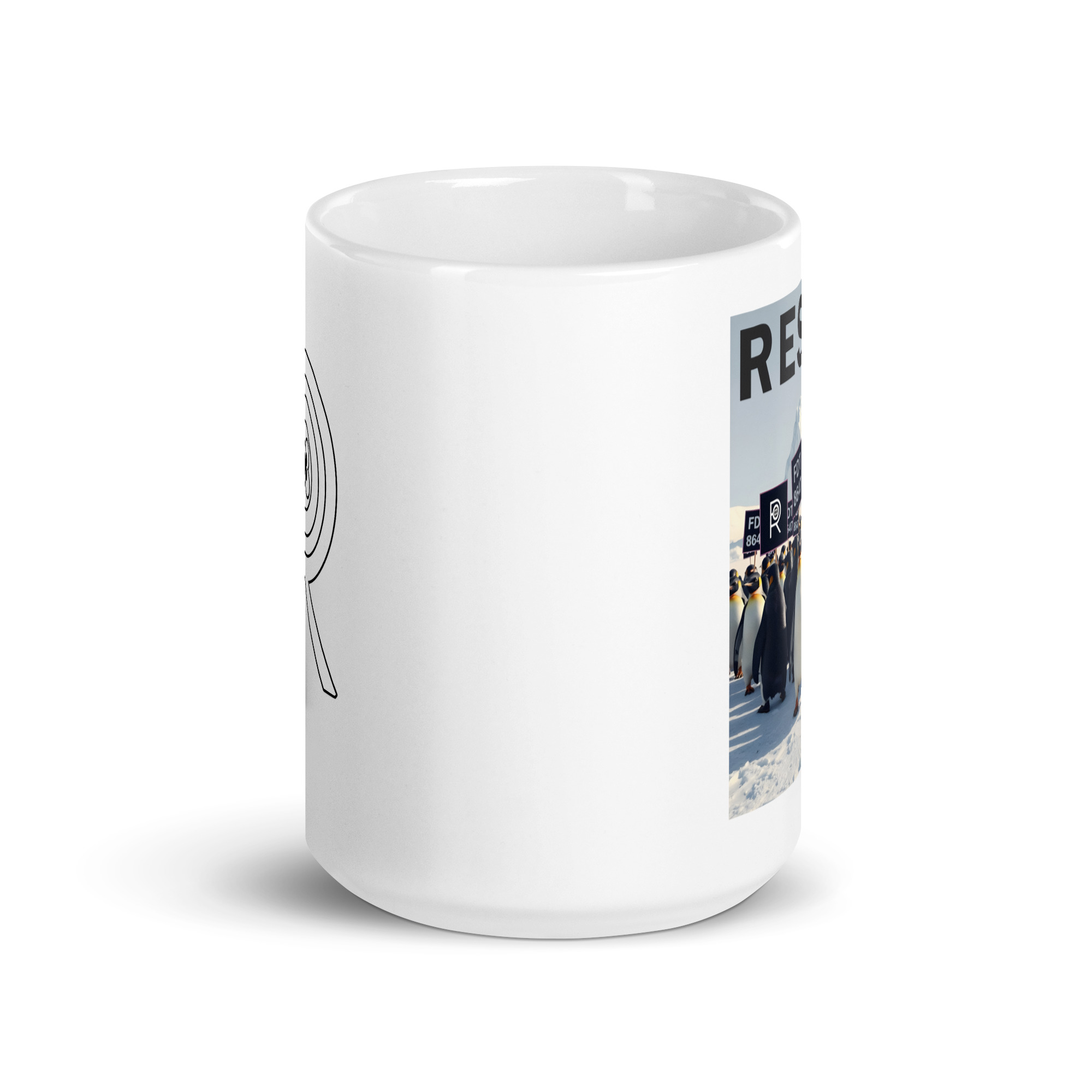 R - Resist FDT No Tariffs MAGA Morons Are Governing America White Glossy Mug - Image 6