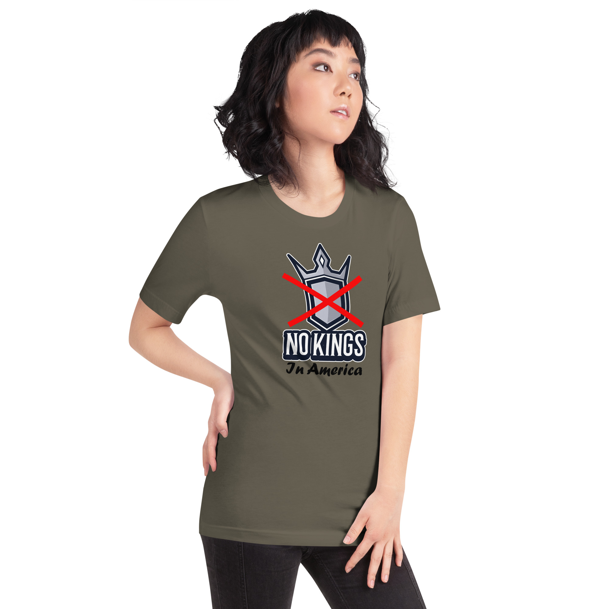 R - No Kings In America Dark Style Unisex T-shirt - Image 15