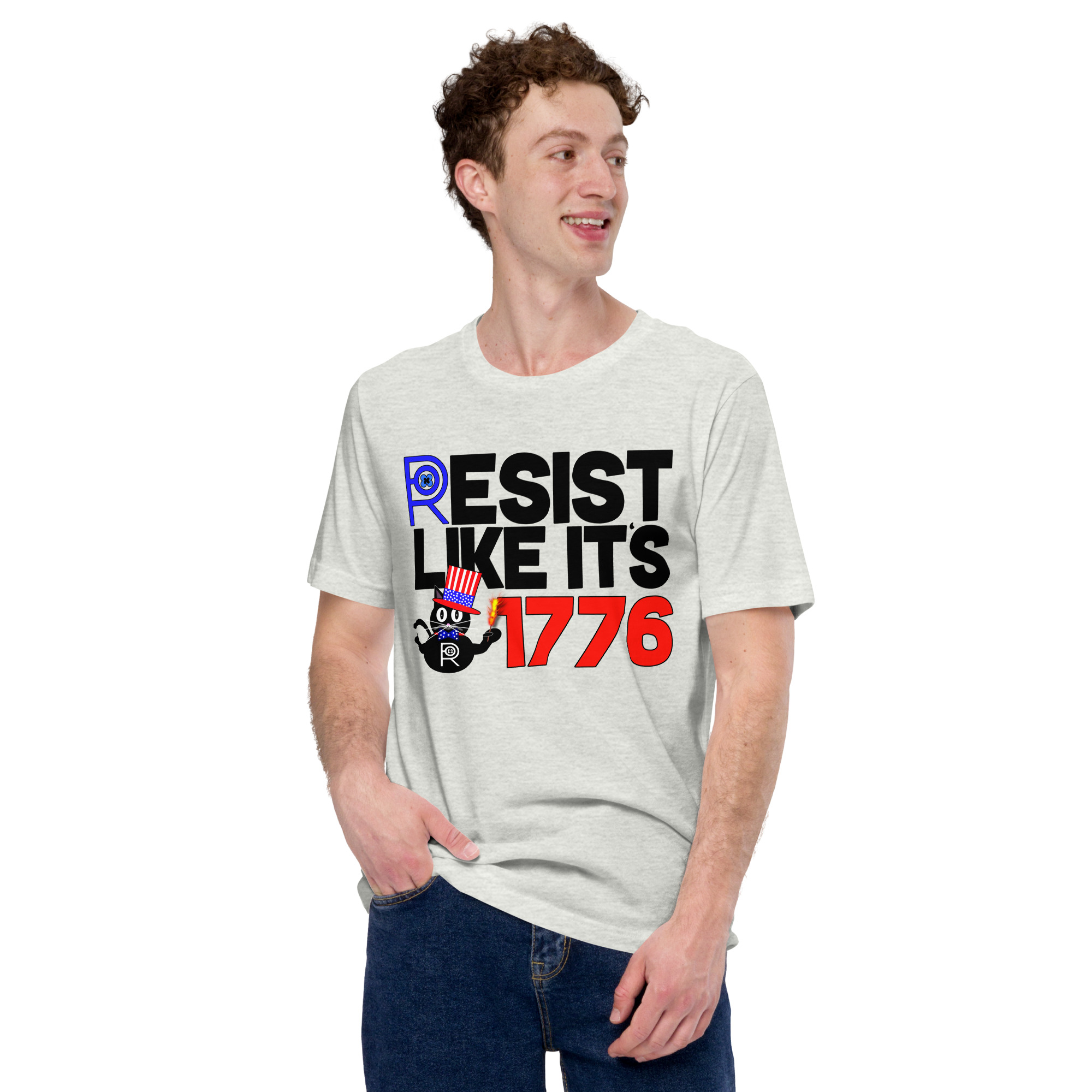 R - Resist Like It's 1776 Light Style Unisex T-shirt - Image 8