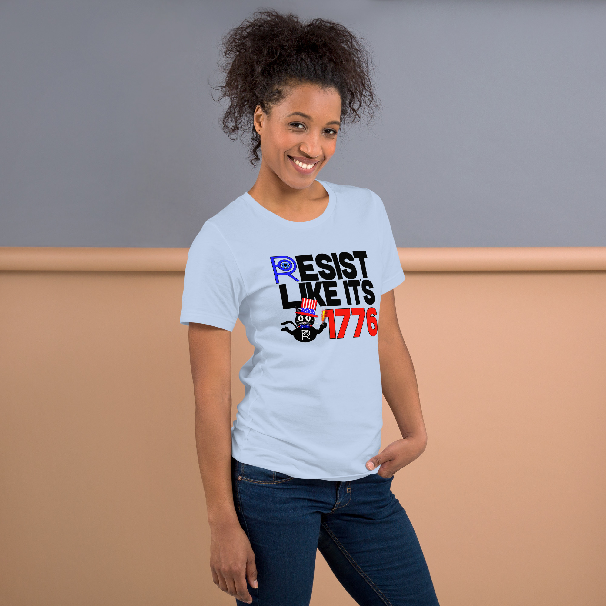 R - Resist Like It's 1776 Light Style Unisex T-shirt - Image 15