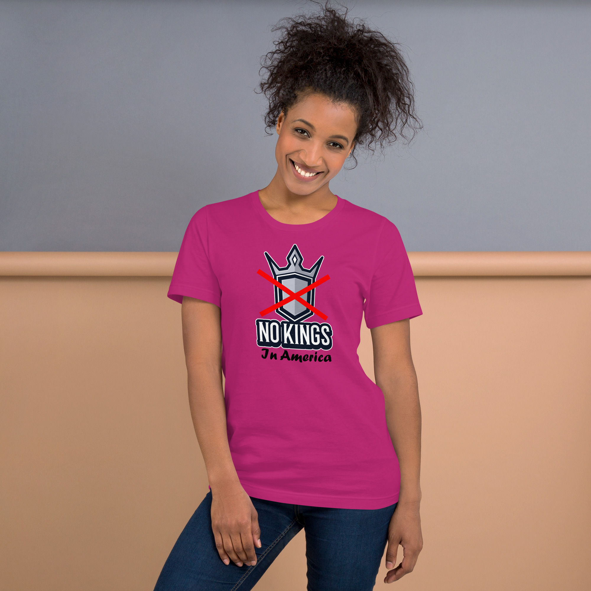 R - No Kings In America Dark Style Unisex T-shirt - Image 10