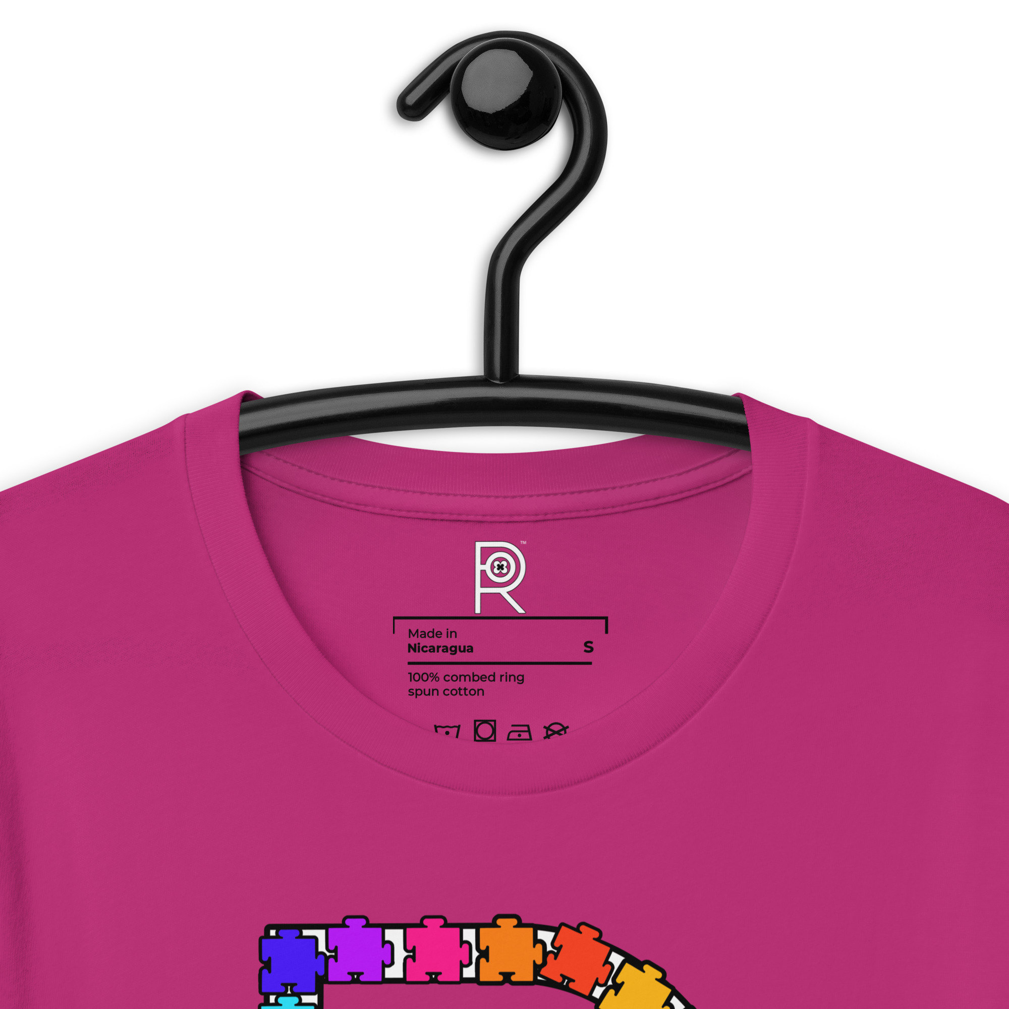 R - Autism Spectrum Puzzle Pieces Dark Style Unisex T-shirt - Image 54