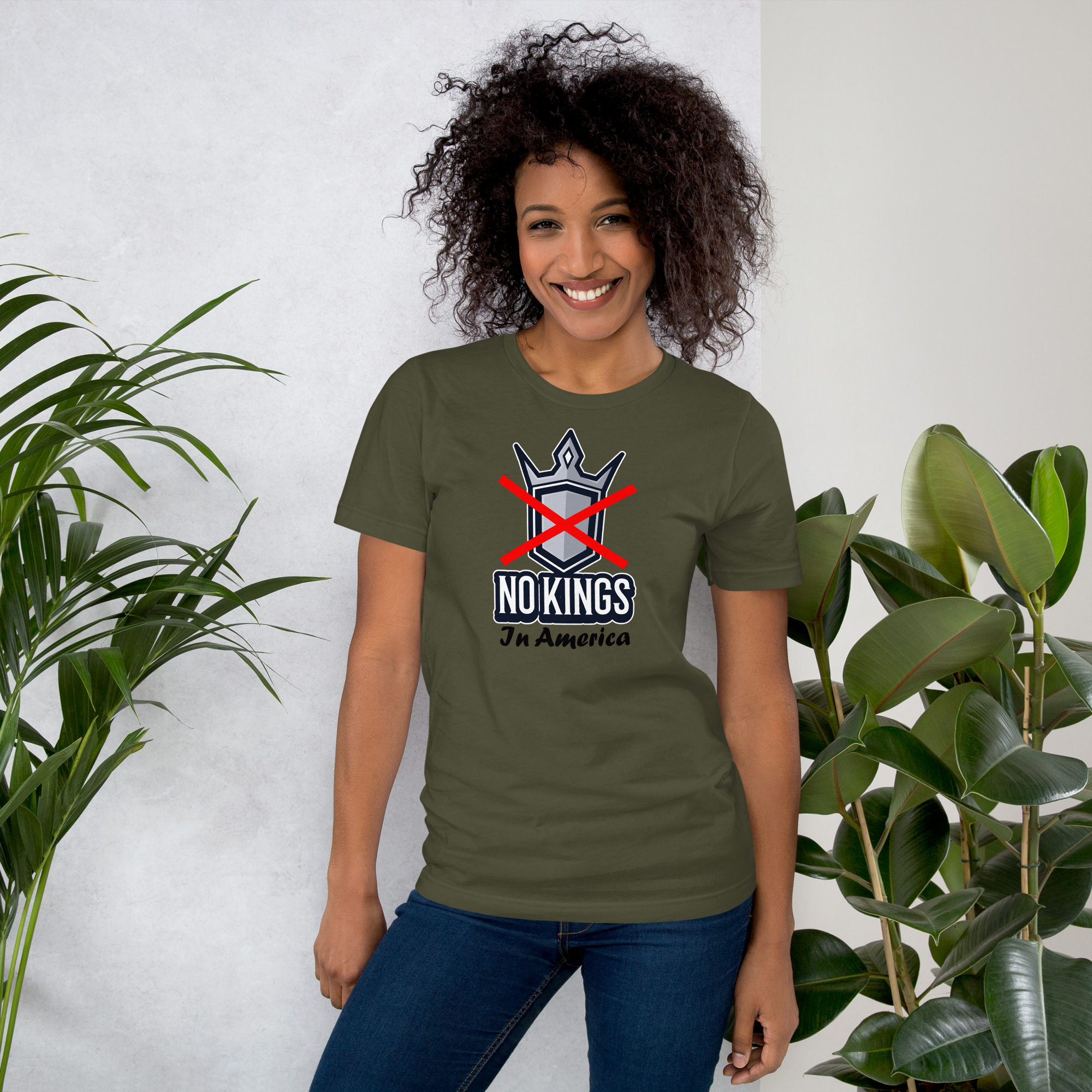 R - No Kings In America Dark Style Unisex T-shirt - Image 8