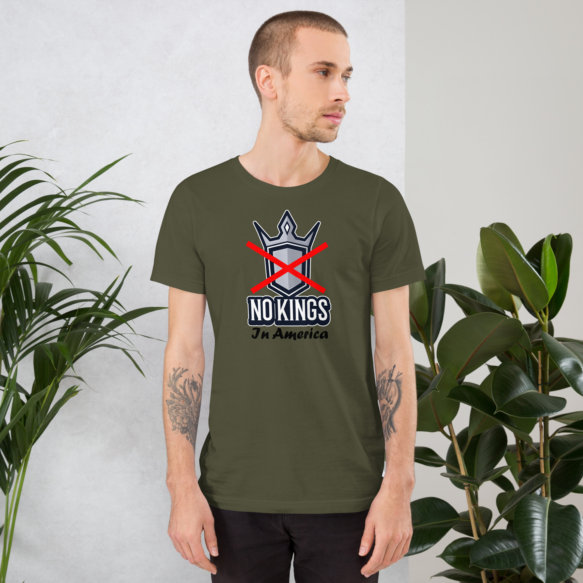 R - No Kings In America Dark Style Unisex T-shirt - Image 9