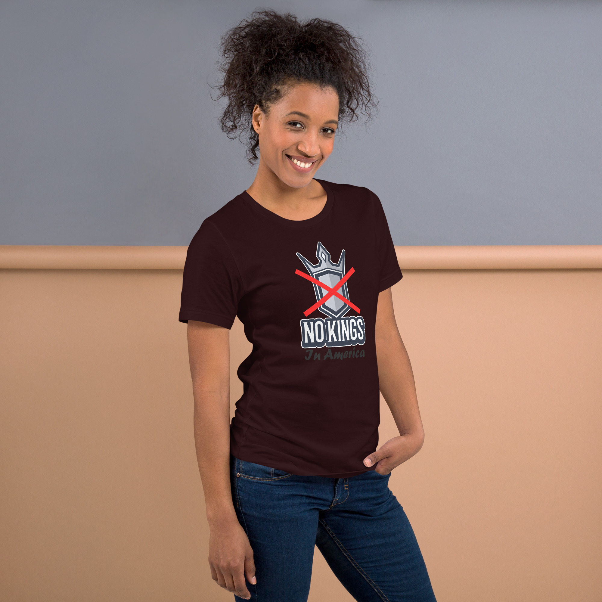 R - No Kings In America Dark Style Unisex T-shirt - Image 4
