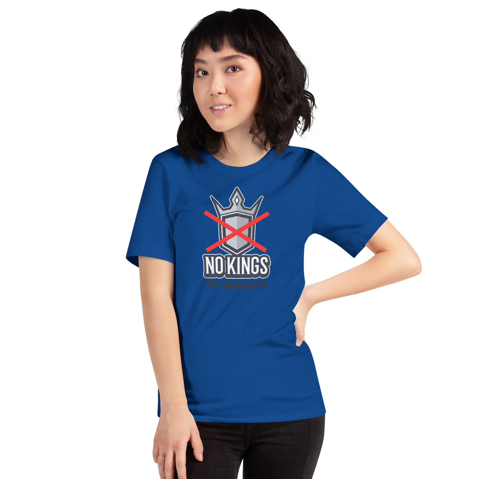 R - No Kings In America Dark Style Unisex T-shirt - Image 6