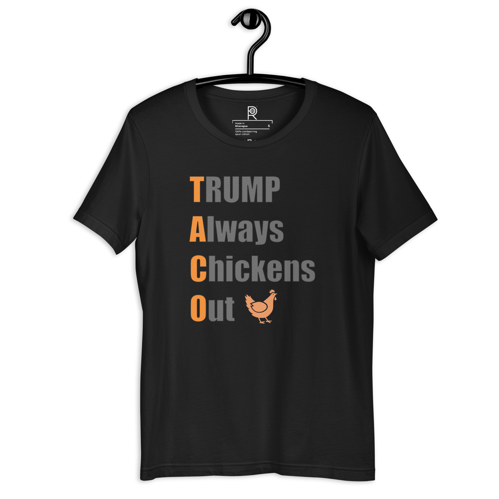 R - TACO - Trump Always Chickens Out Dark Style Unisex T-shirt - Image 17