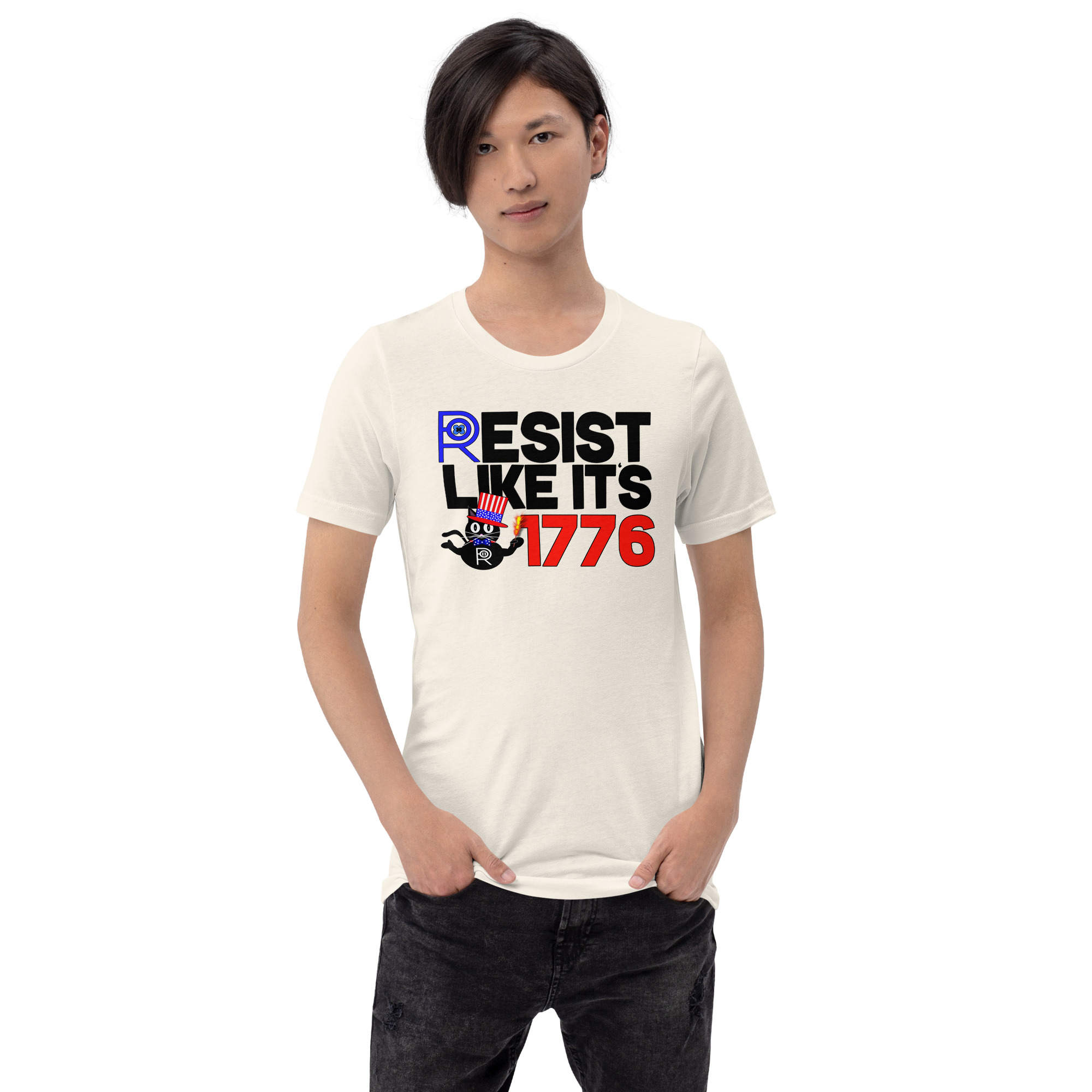 R - Resist Like It's 1776 Light Style Unisex T-shirt - Image 4