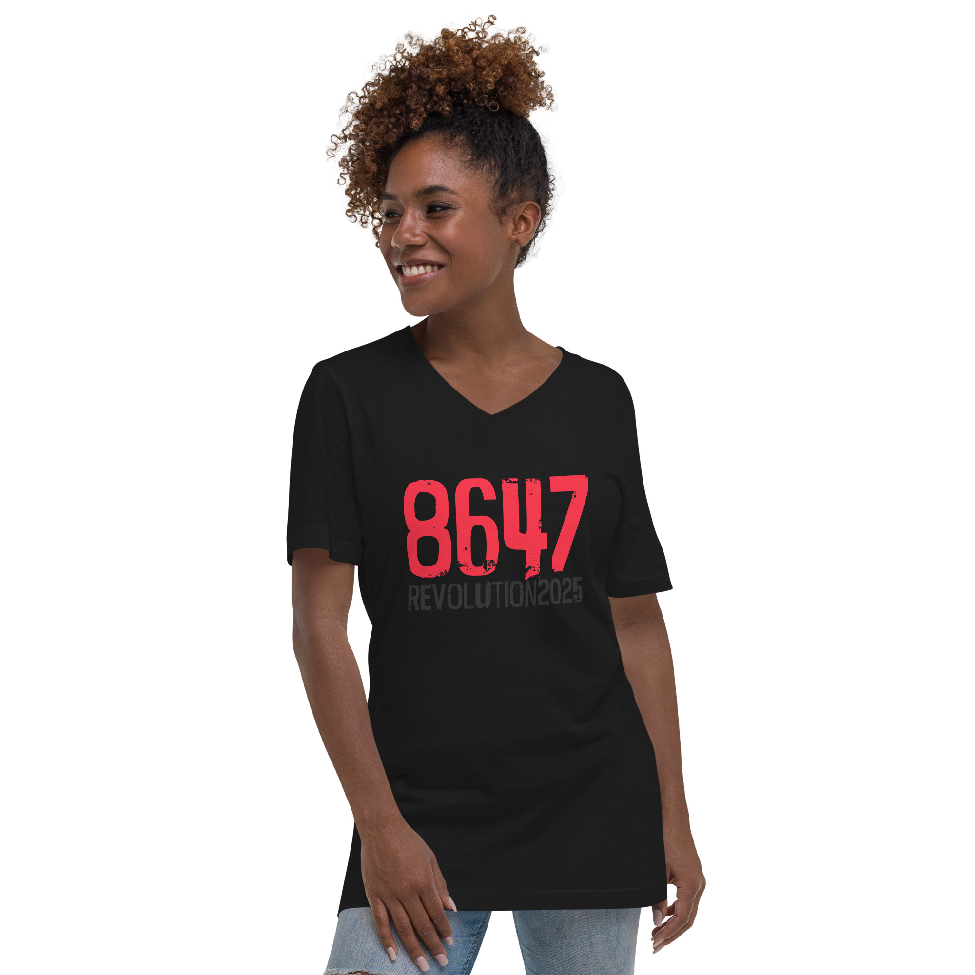 R - 8647 Revolution 2025 Unisex Short Sleeve V-Neck T-Shirt - Image 4