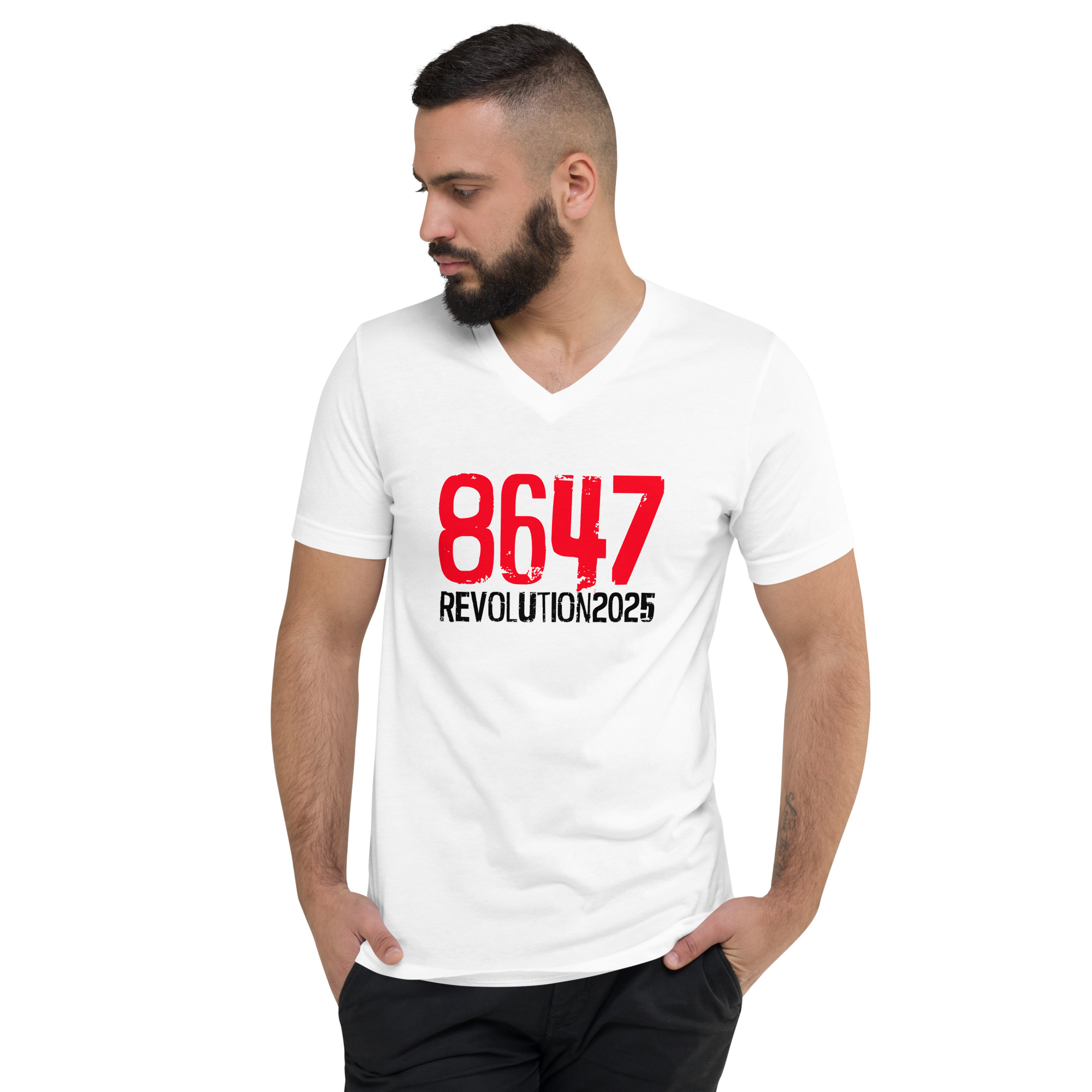 R - 8647 Revolution 2025 Unisex Short Sleeve V-Neck T-Shirt - Image 6