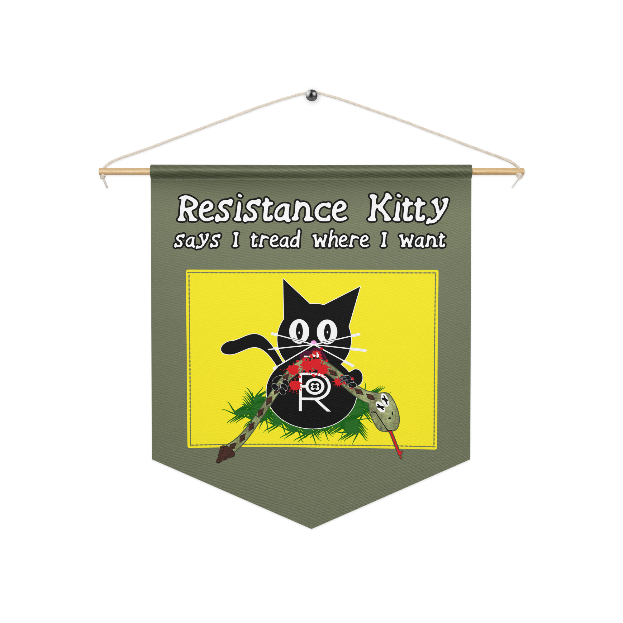 R - Resistance Kitty I Tread Where I Want Pennant Banner