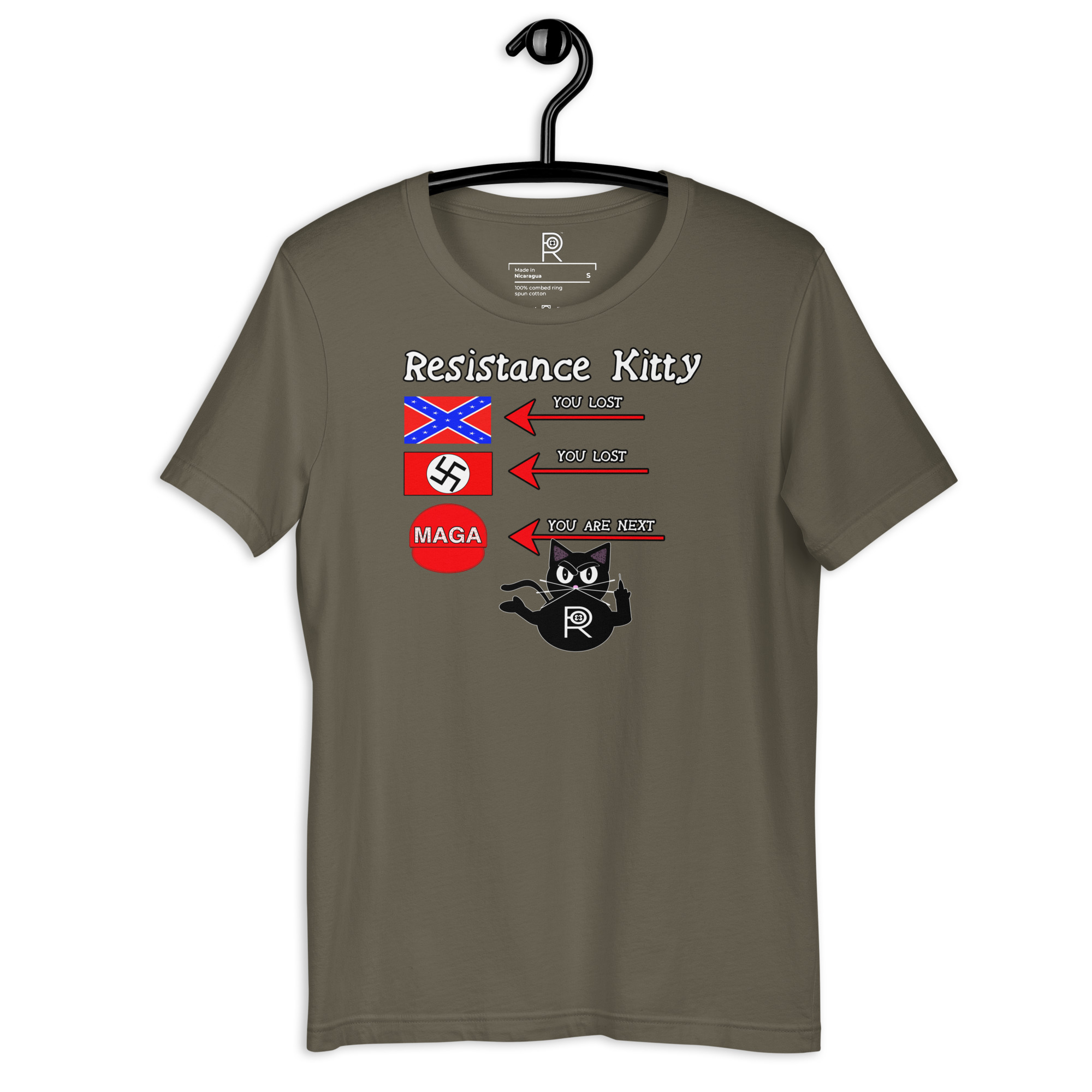 R - Resistance Kitty You Lost You Lost You're Next Dark Style Unisex T-shirt - Image 42