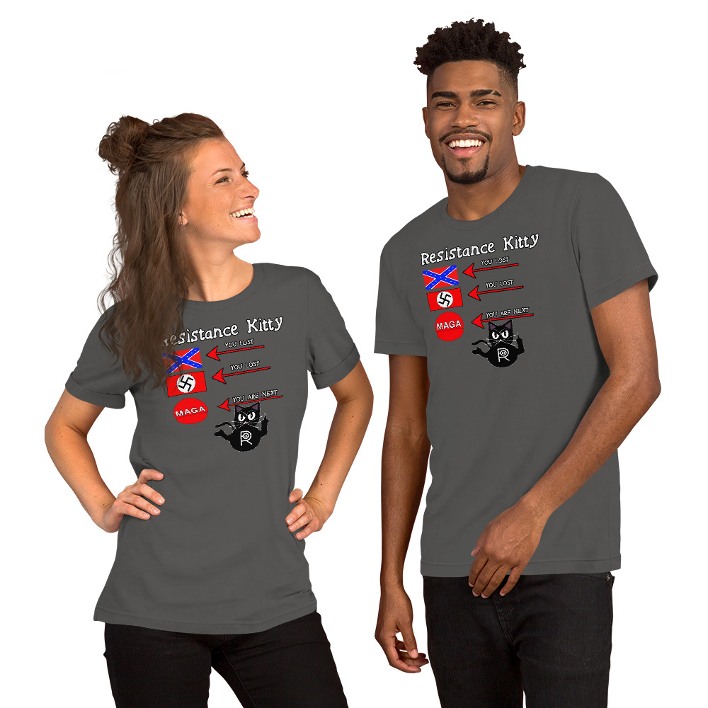 R - Resistance Kitty You Lost You Lost You're Next Dark Style Unisex T-shirt - Image 11
