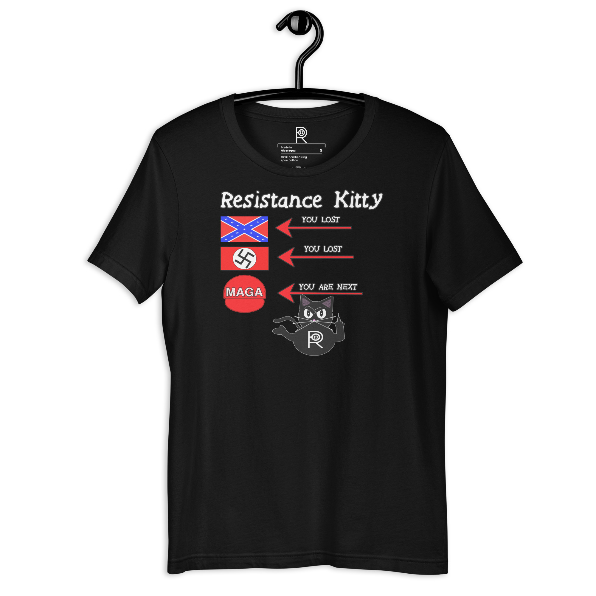 R - Resistance Kitty You Lost You Lost You're Next Dark Style Unisex T-shirt - Image 15