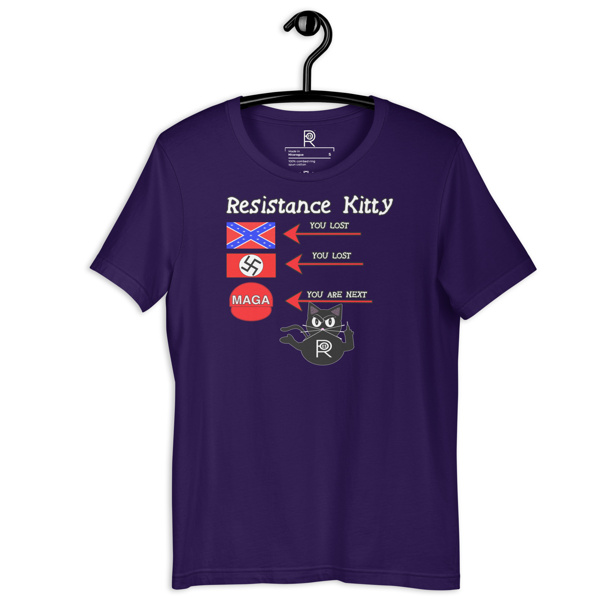 R - Resistance Kitty You Lost You Lost You're Next Dark Style Unisex T-shirt - Image 25
