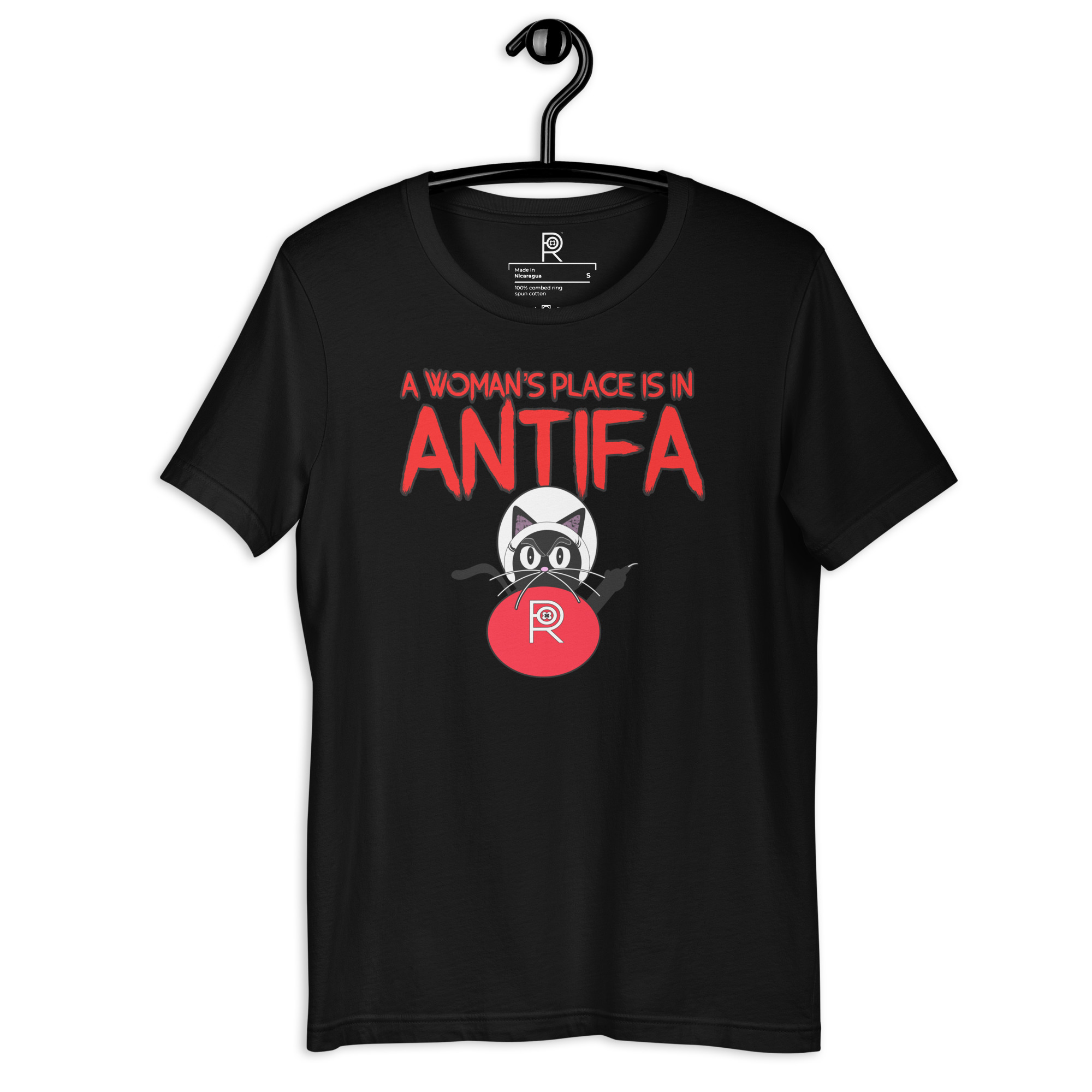 R - A Woman's Place Is In ANTIFA Dark Style Unisex T-shirt