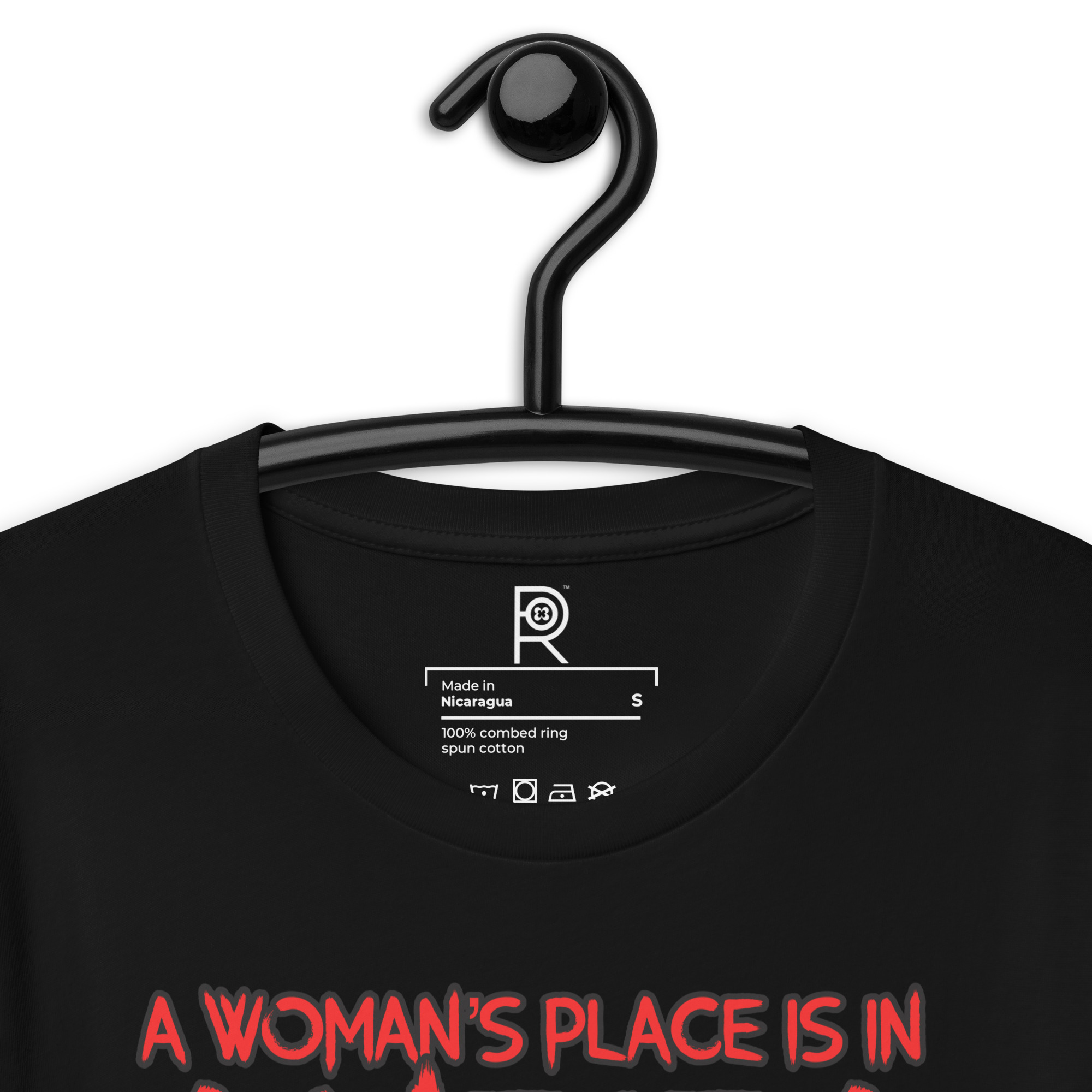 R - A Woman's Place Is In ANTIFA Dark Style Unisex T-shirt - Image 2