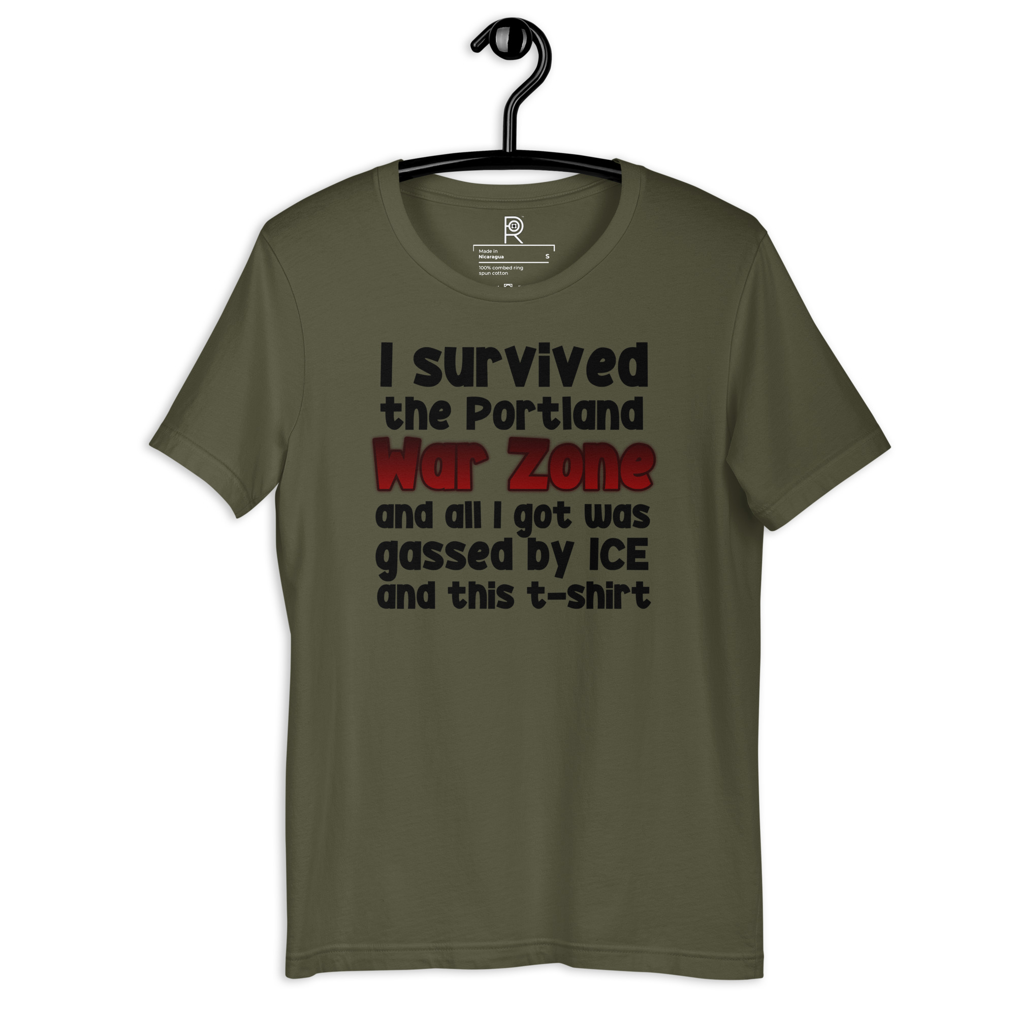 R - I Survived The Portland War Zone And All I Got Was Gassed By ICE And This T-shirt Dark Style Unisex T-shirt - Image 6