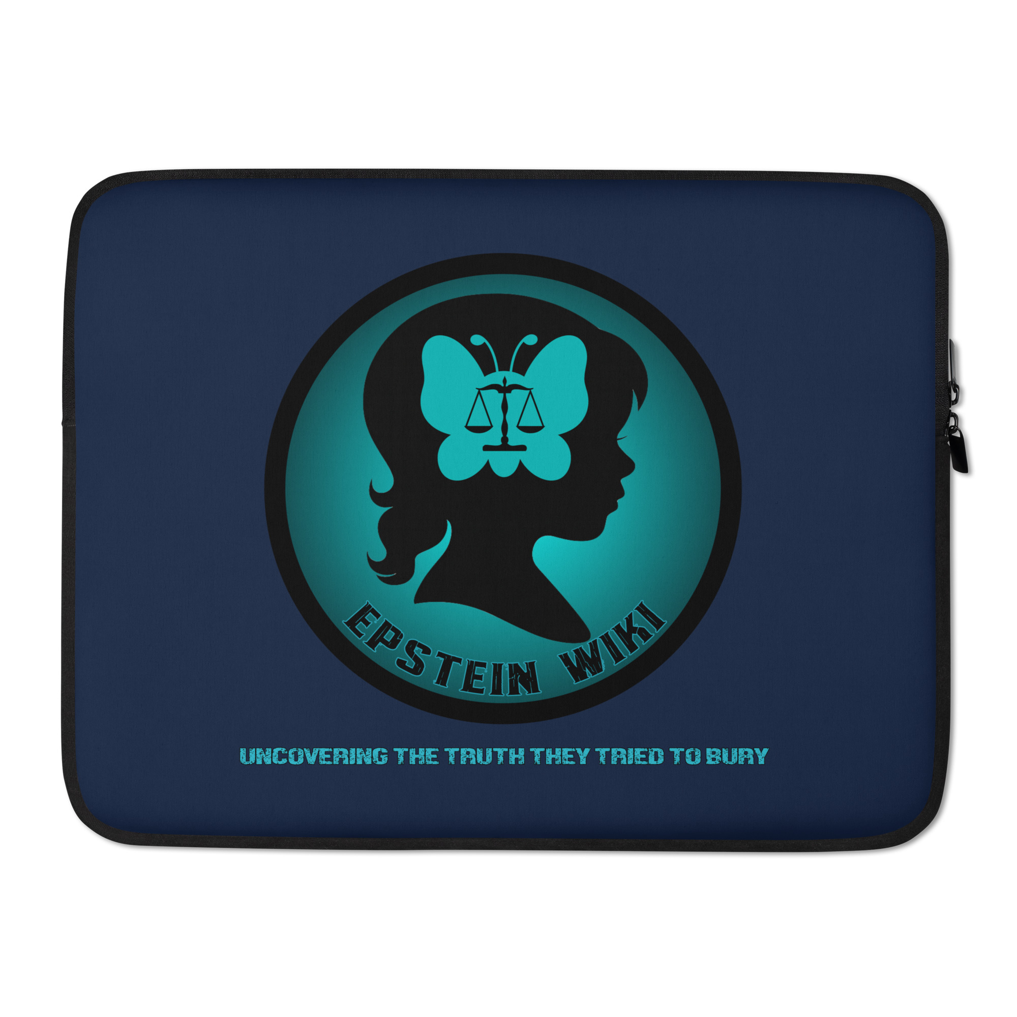 R - Epstein Wiki - Uncovering The Truth They Tried To Bury Navy Laptop Sleeve