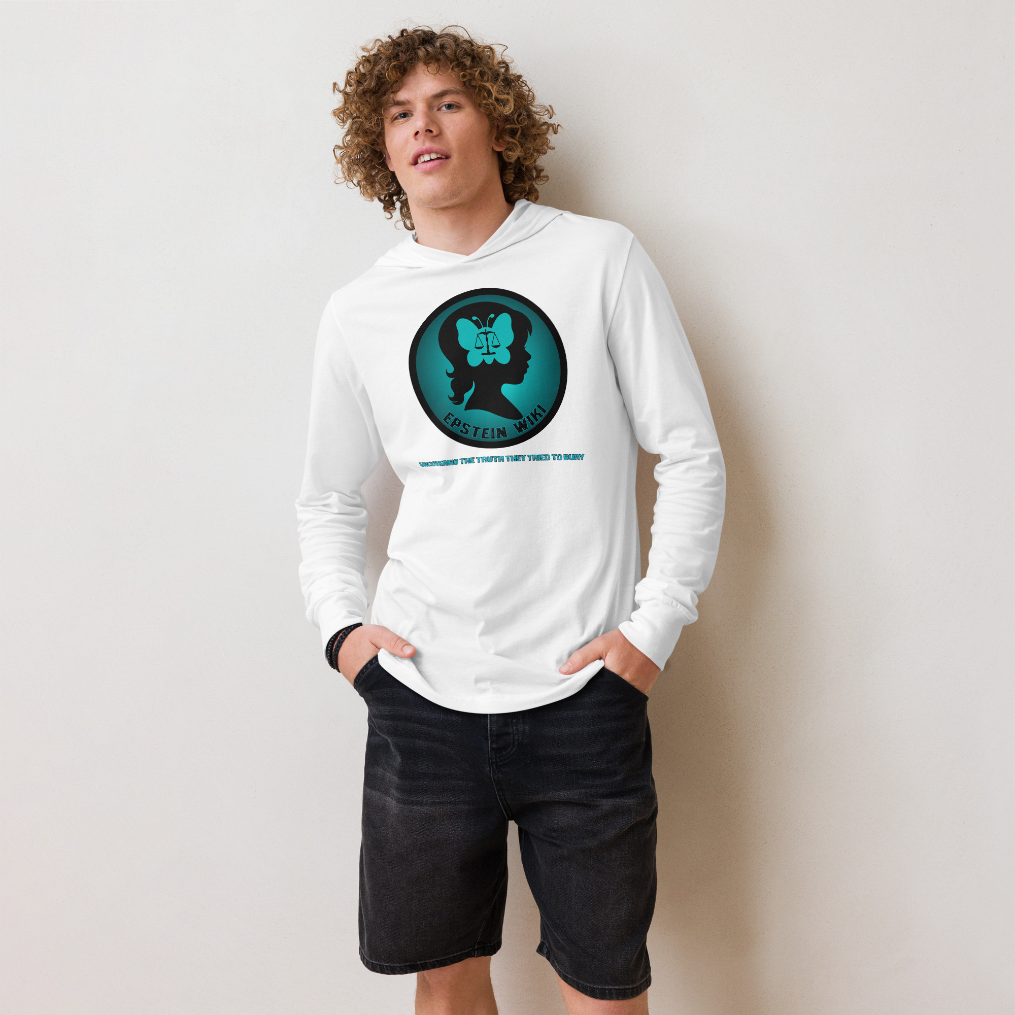 R - Epstein Wiki - Uncovering The Truth They Tried To Bury Unisex Hooded Long Sleeve Tee - Image 3