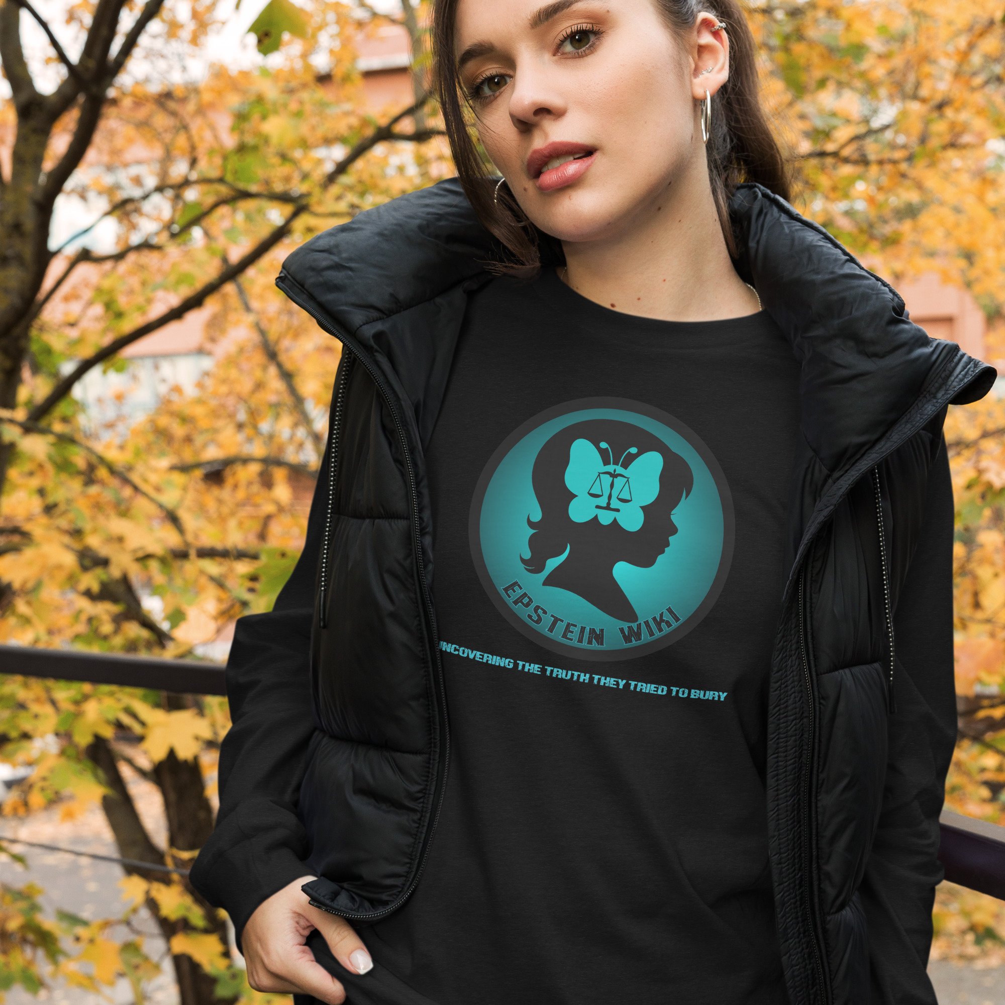 R - Epstein Wiki - Uncovering The Truth They Tried To Bury Dark Style Unisex Long Sleeve Tee - Image 2