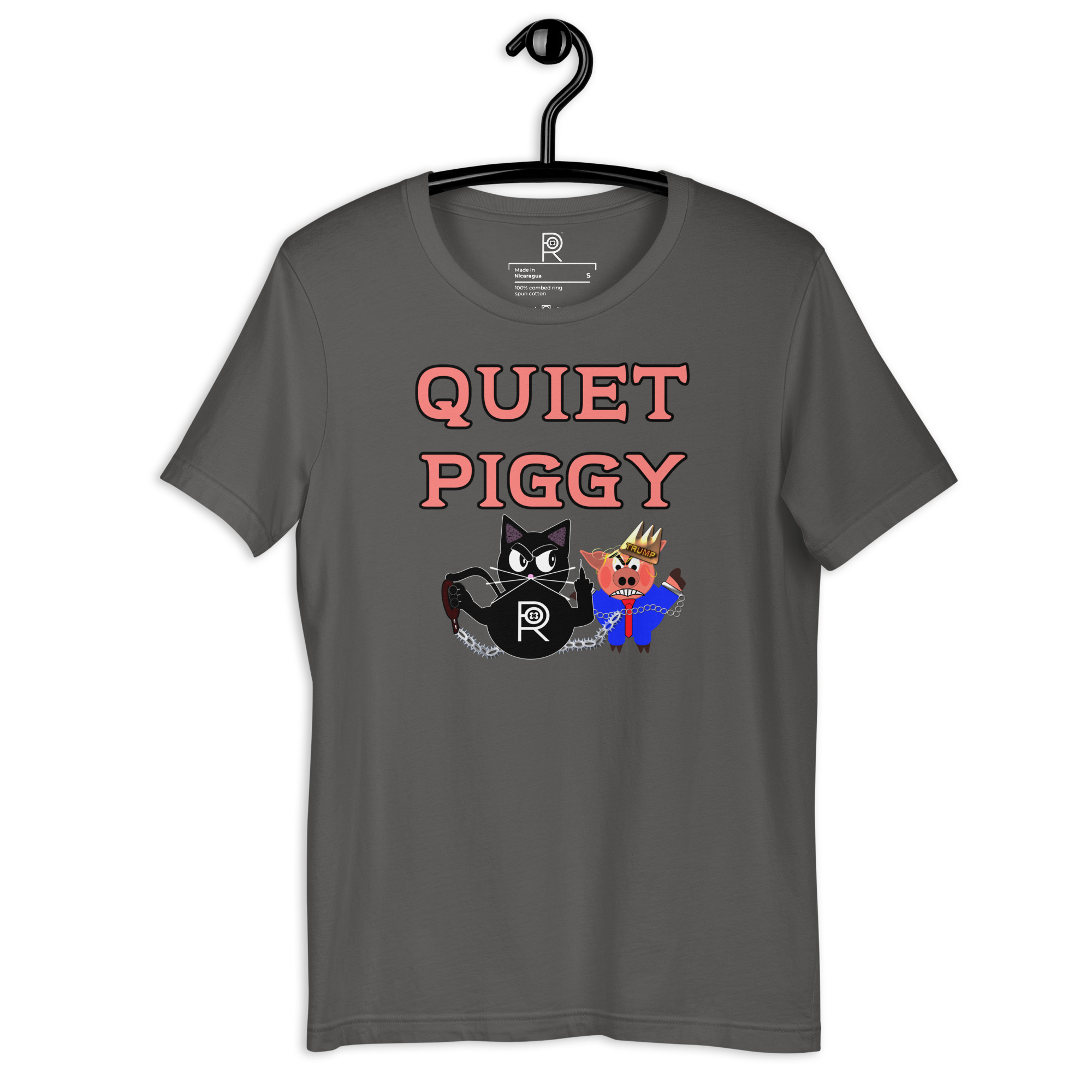 R - Quiet Piggy Dark Style Unisex T-shirt - Image 33
