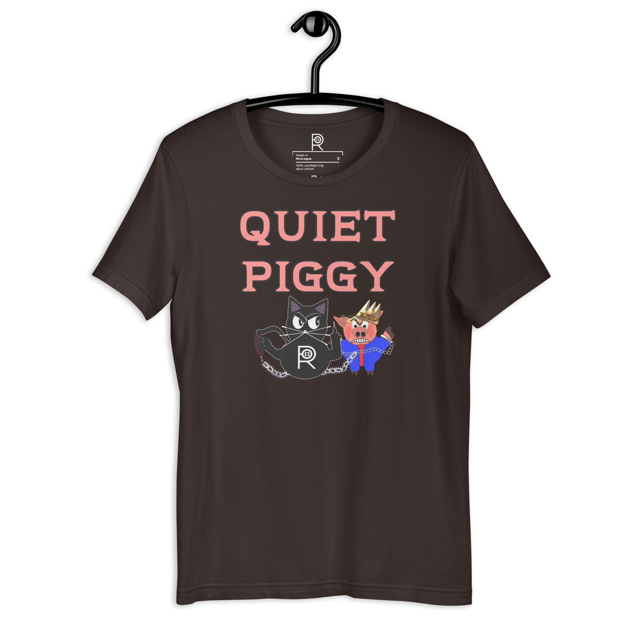 R - Quiet Piggy Dark Style Unisex T-shirt - Image 21