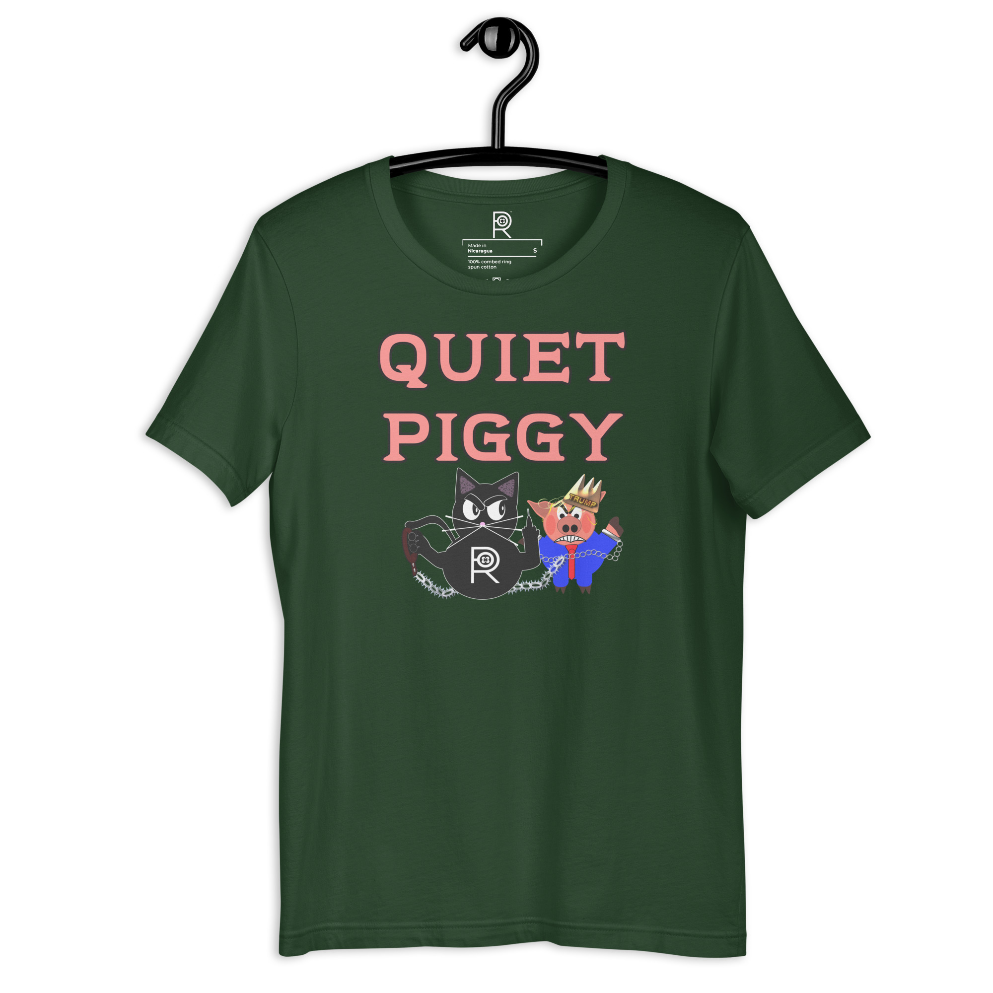 R - Quiet Piggy Dark Style Unisex T-shirt - Image 27