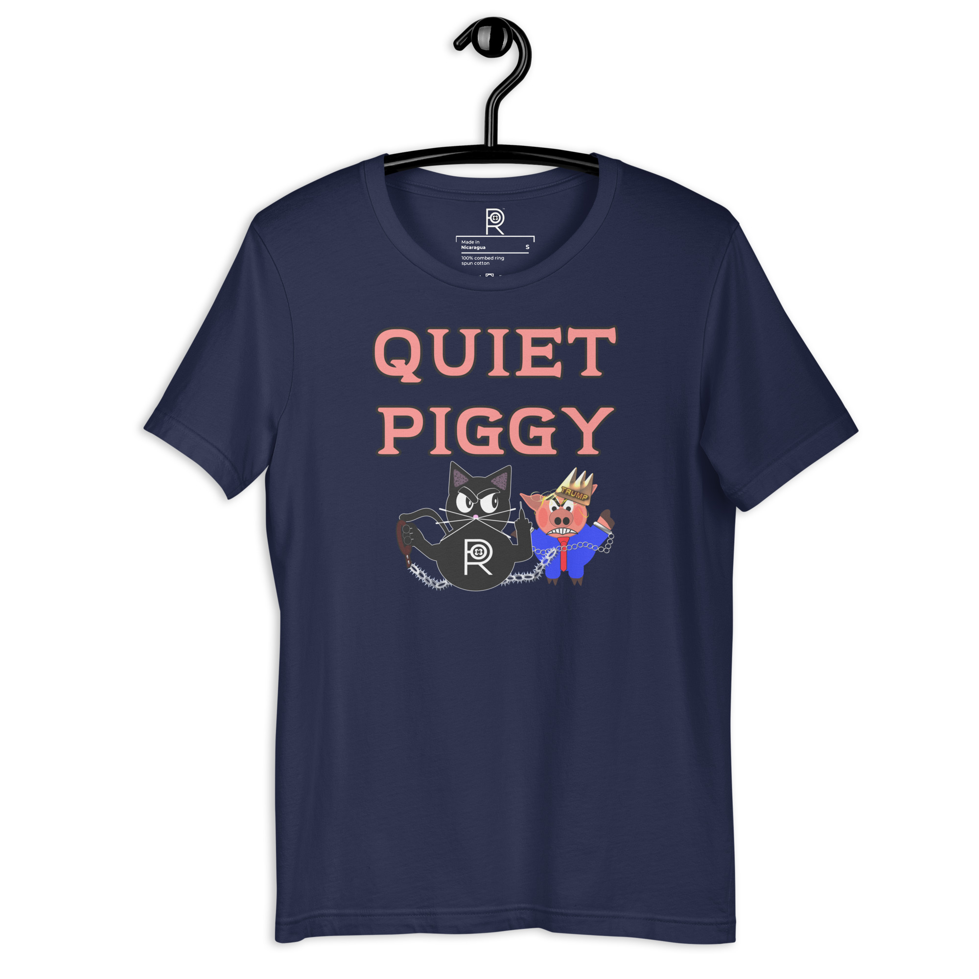 R - Quiet Piggy Dark Style Unisex T-shirt - Image 18
