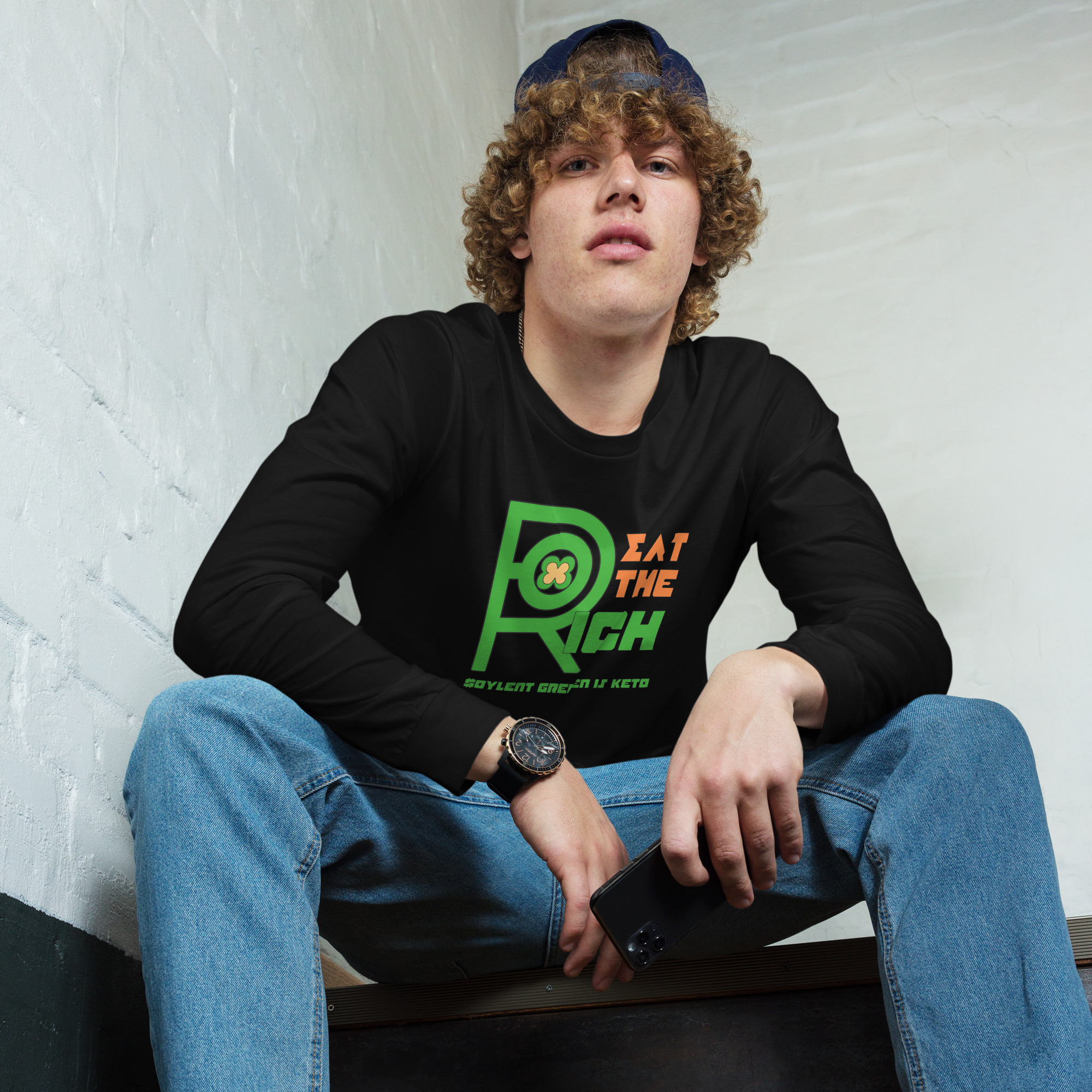 R - Eat The Rich Soylent Green Is Keto Dark Style Unisex Long Sleeve Tee - Image 3