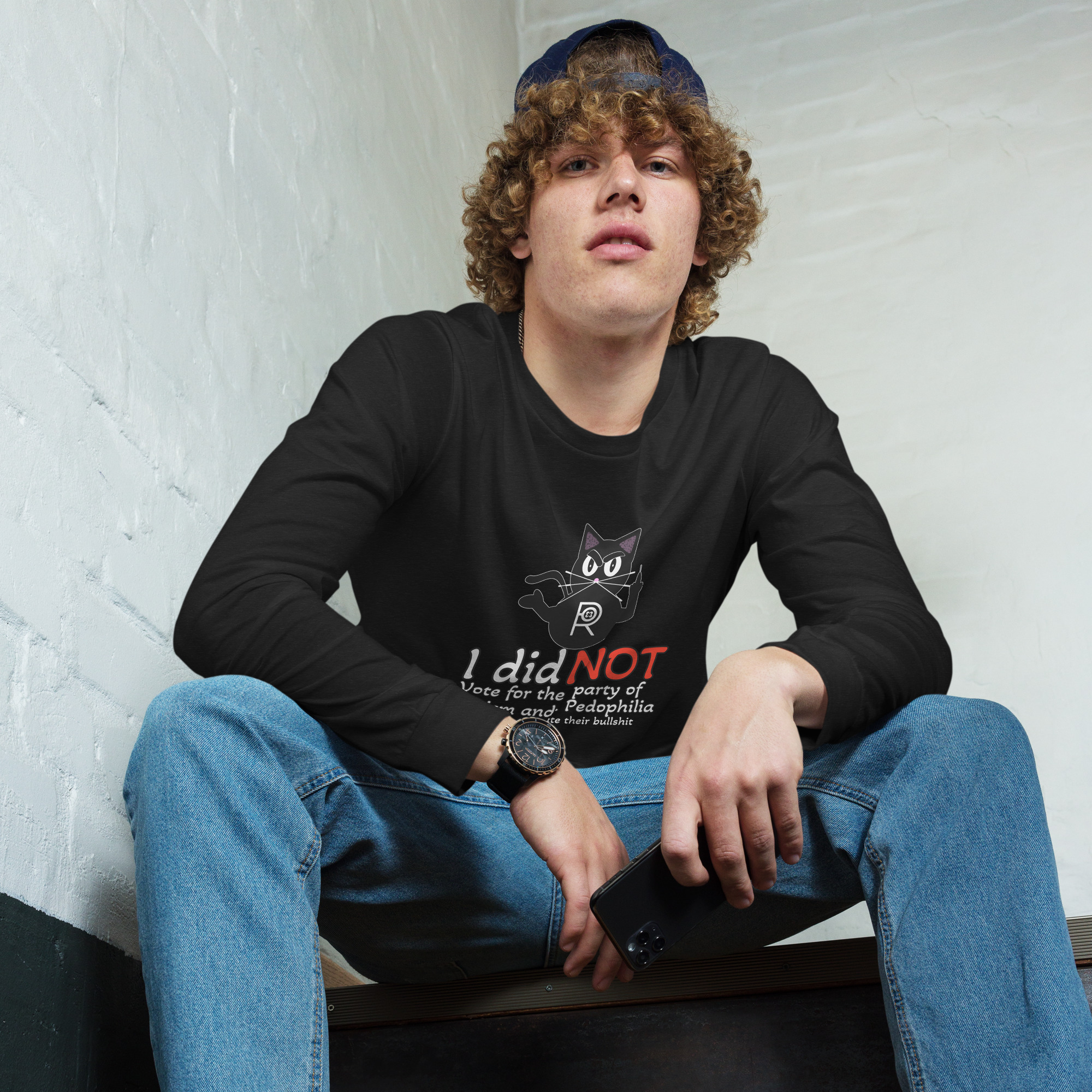R - I Did Not Vote For The Party Of Fascism And Pedophilia Dark Style Unisex Long Sleeve Tee - Image 2
